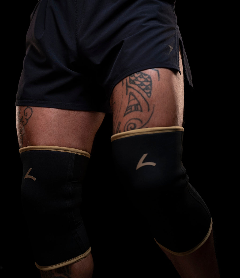 Reeva Powerlifting Knee Sleeves - Knie Bandages - 7 mm - Goud