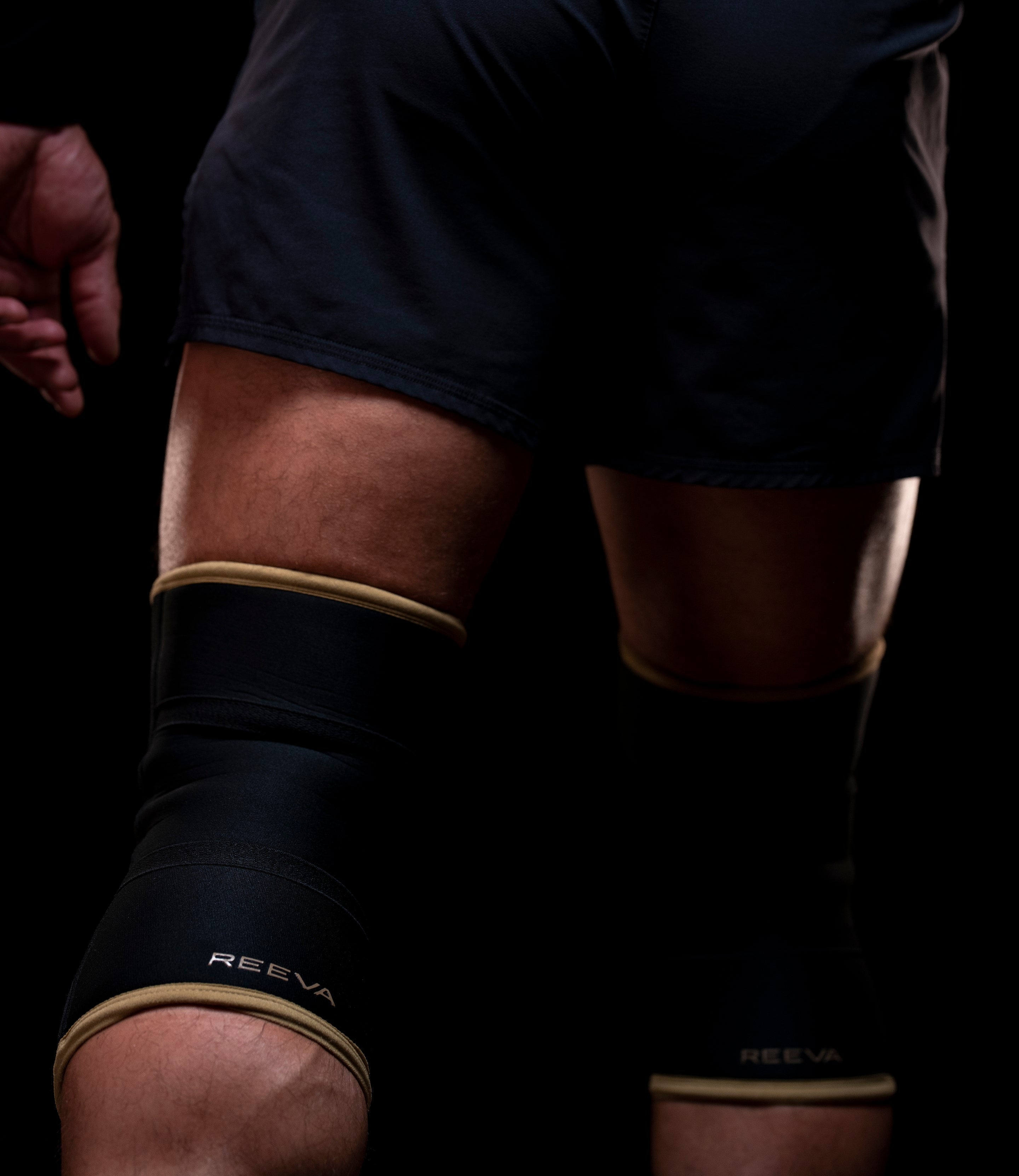 Reeva Powerlifting Knee Sleeves - Knie Bandages - 7 mm - Goud