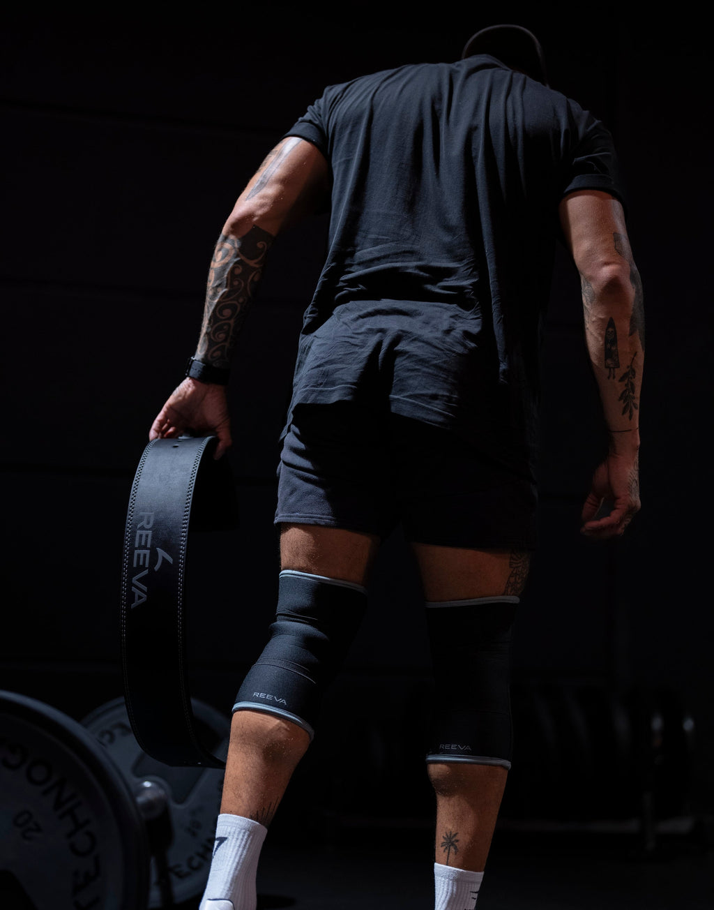 Reeva Powerlifting Knee Sleeves - Knie Bandages - 7 mm - Grijs