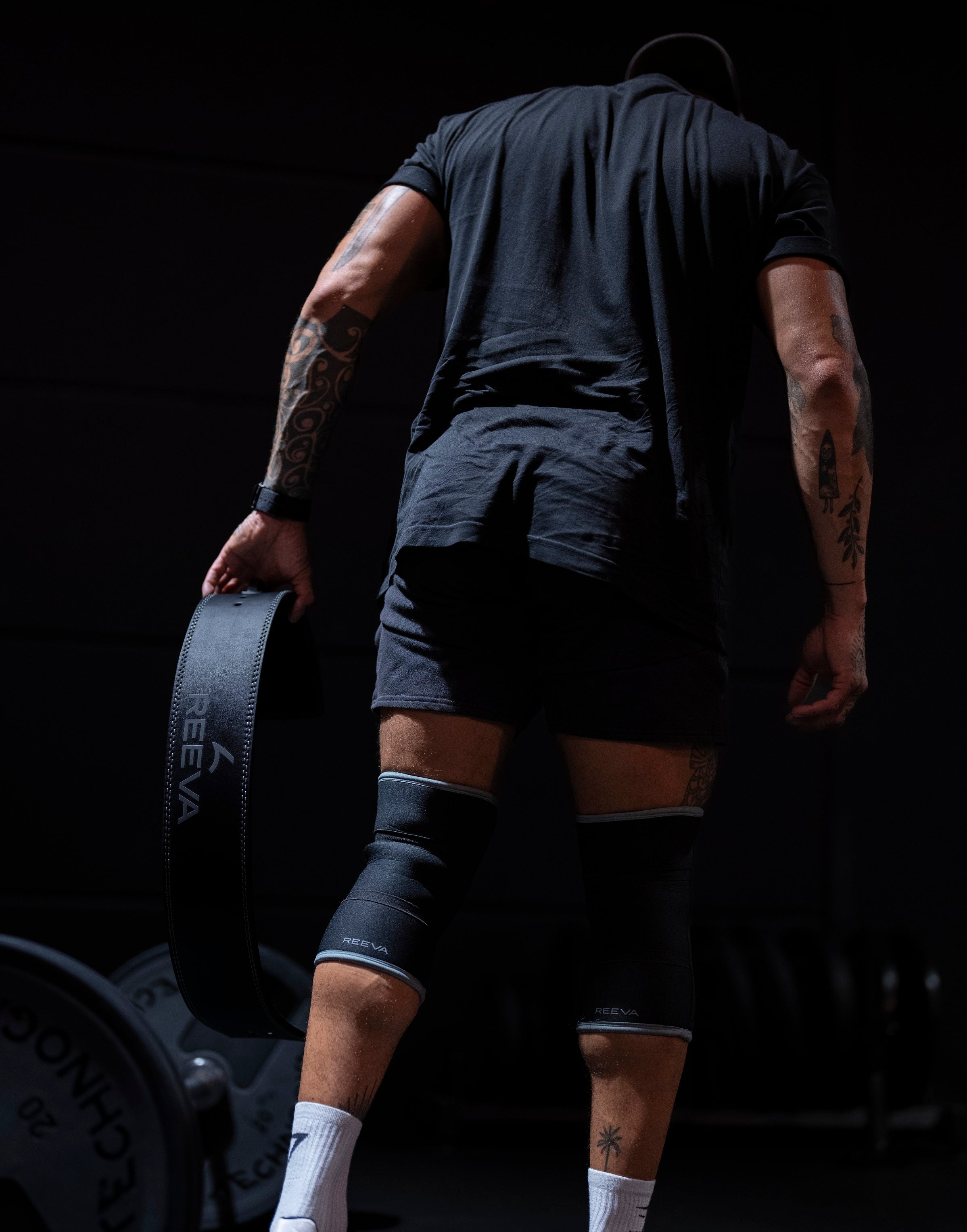 Reeva Powerlifting Knee Sleeves - Knie Bandages - 7 mm - Grijs