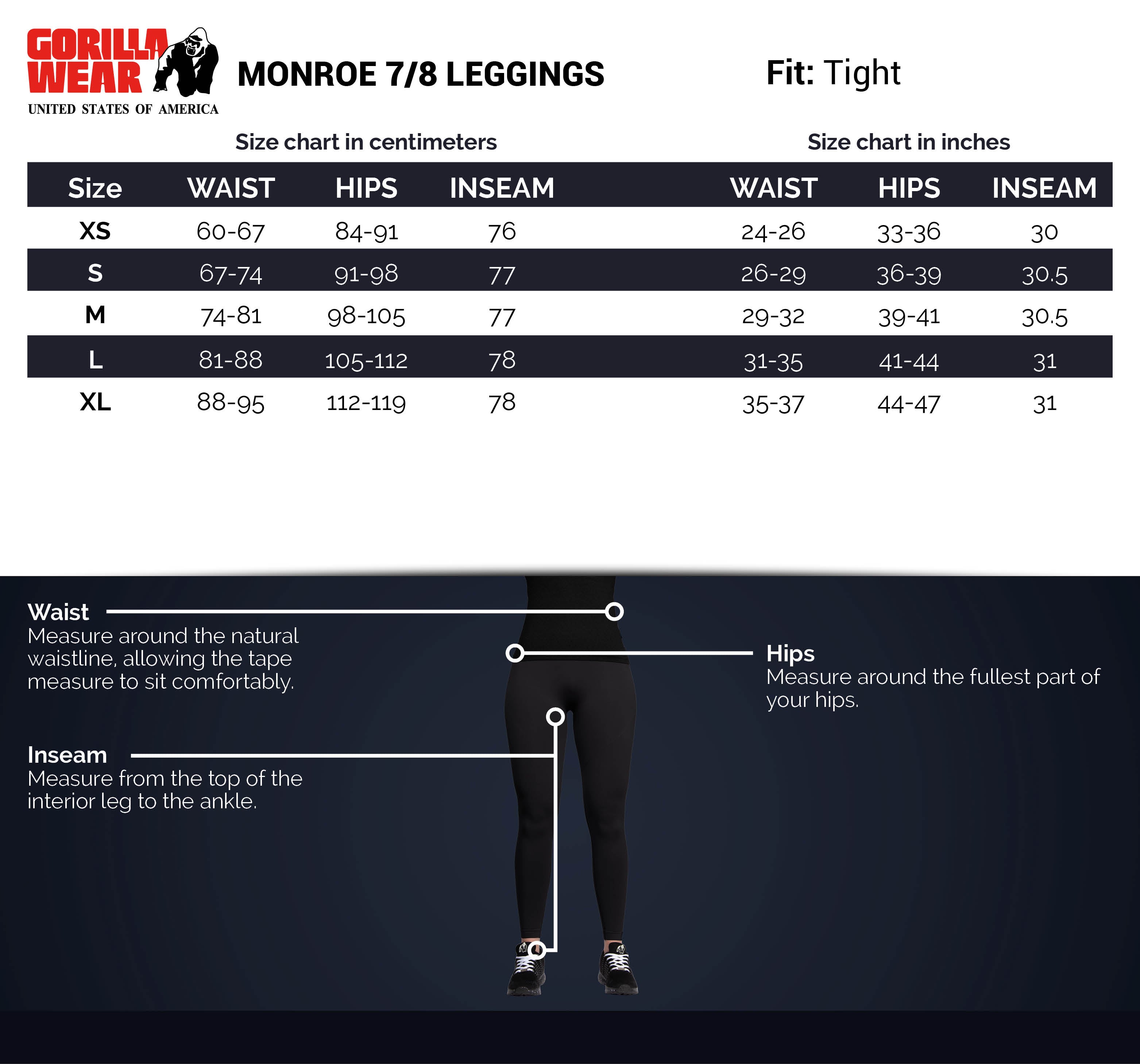 Gorilla Wear Monroe 7/8 Leggings - Grijs