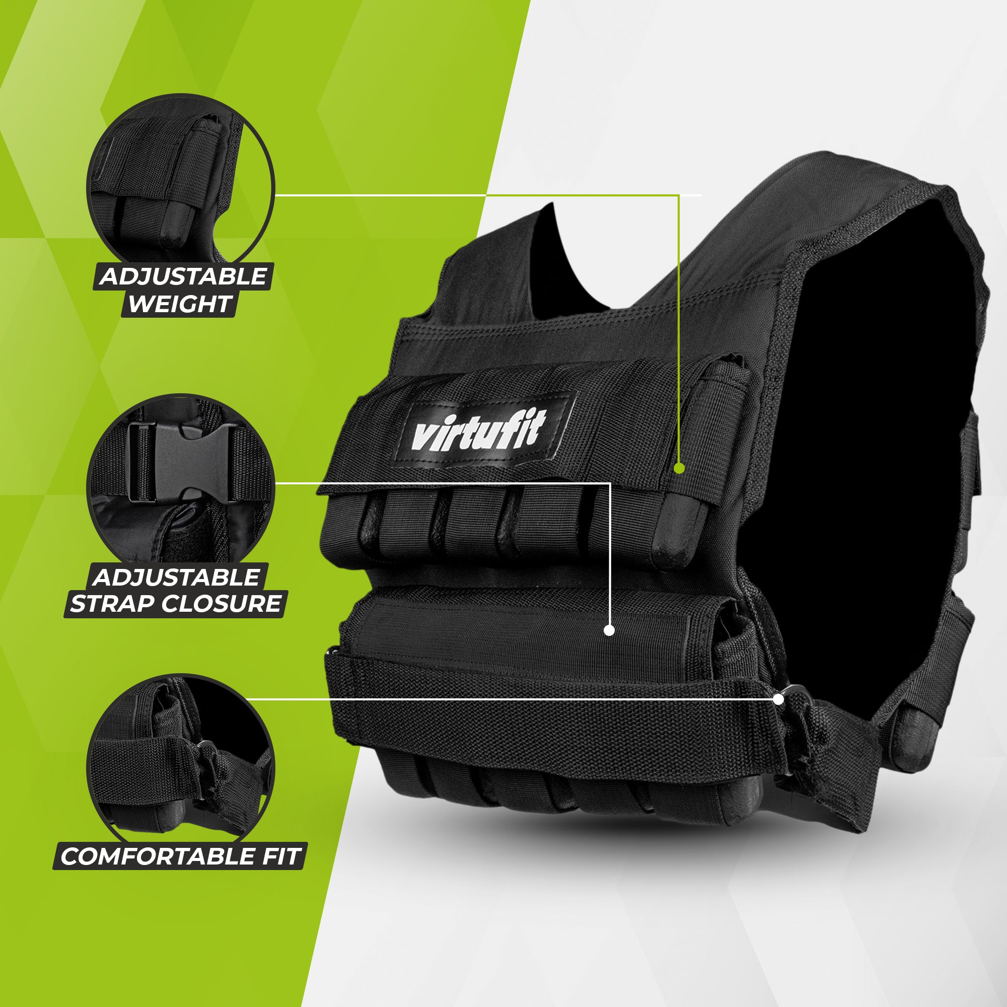 VirtuFit Verstelbaar Gewichtsvest Pro - 20 kg
