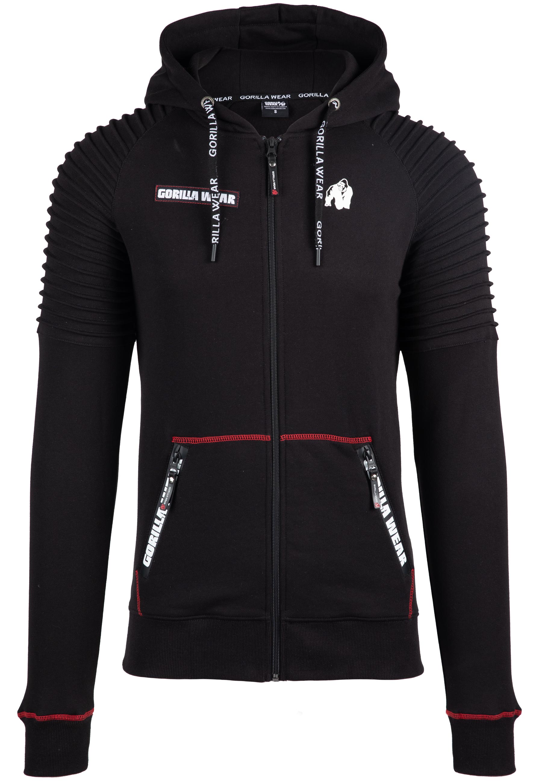 Gorilla Wear Georgia Vest met Capuchon - Zwart