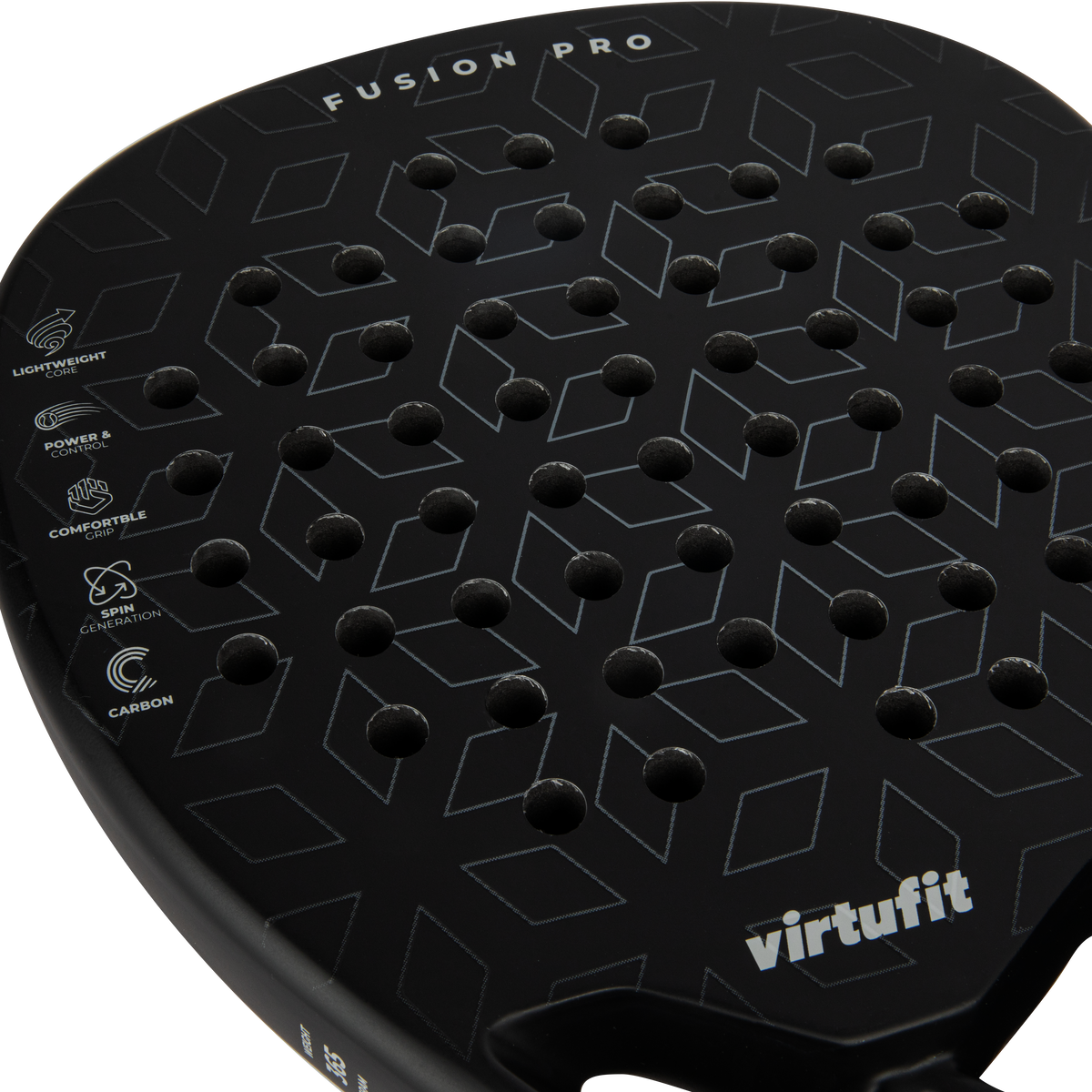 VirtuFit Fusion Pro Padel Racket - Zwart - Silver - Tweedekans