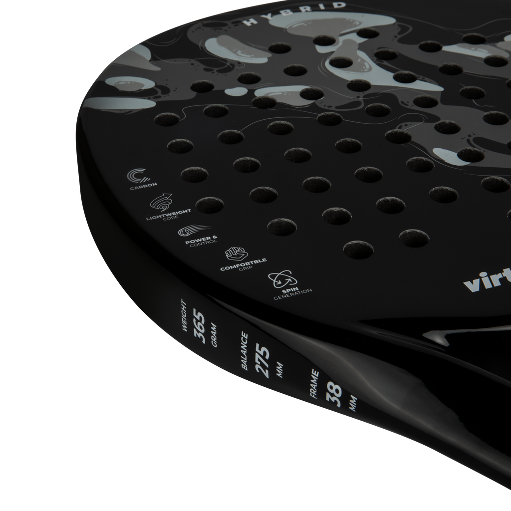 VirtuFit Hybrid Padel Racket - Zwart - Grijs
