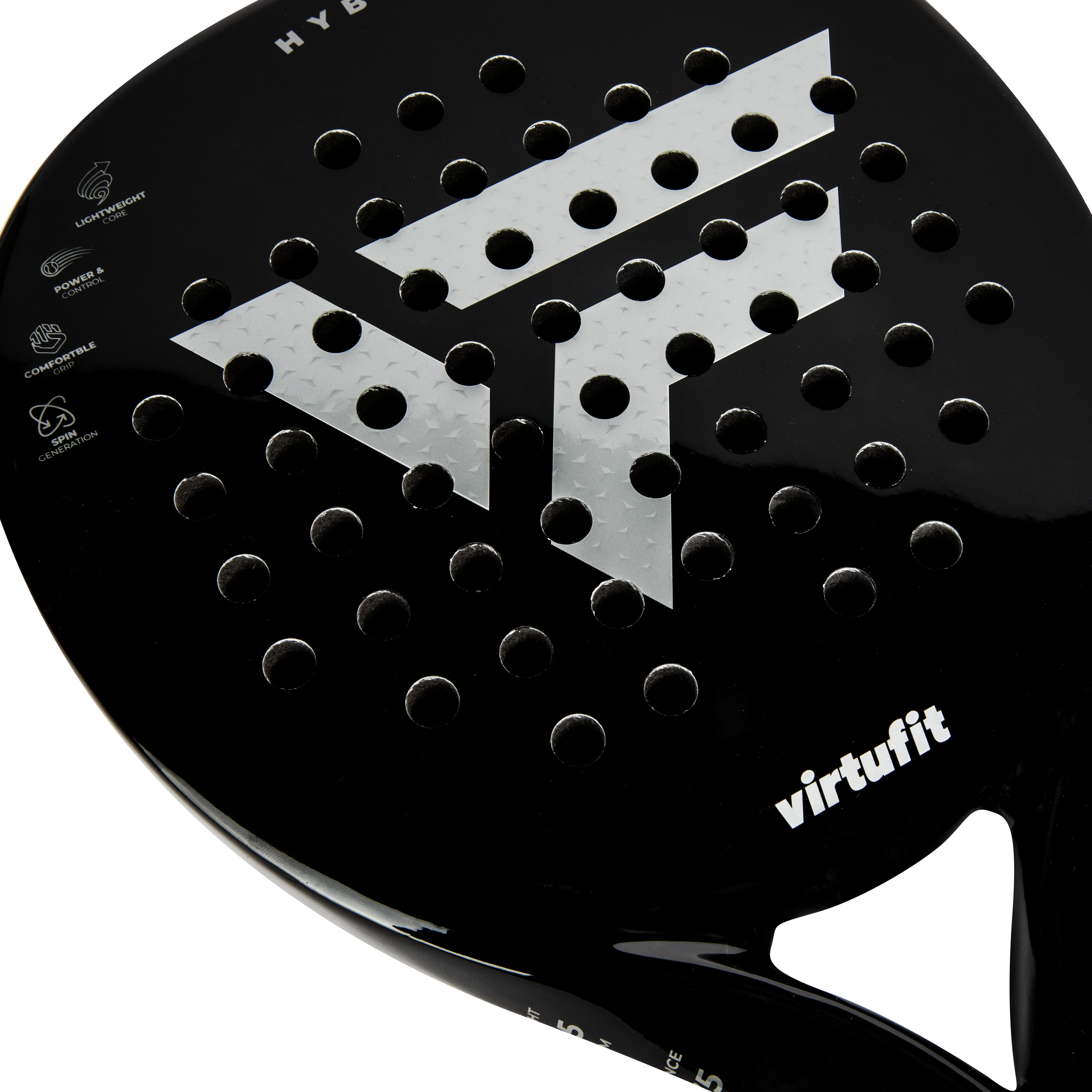 VirtuFit Hybrid Padel Racket - Zwart - Silver
