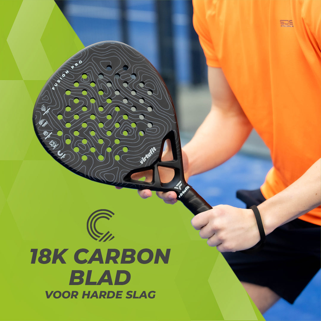 VirtuFit Fusion Pro Padel Racket - Zwart - Grijs