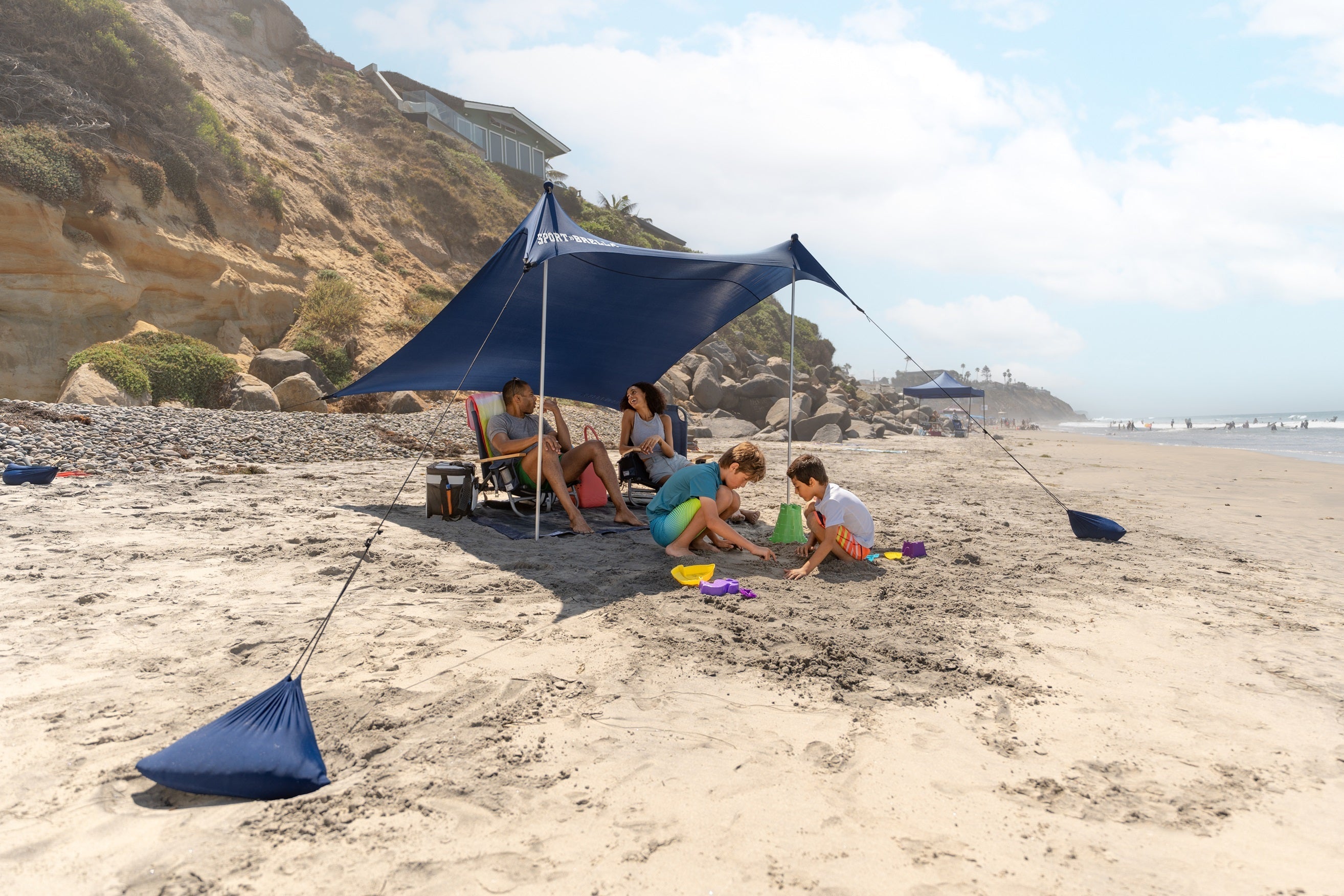 Sport-Brella Solbreeze Zonnescherm - Open Strandtent - Blauw
