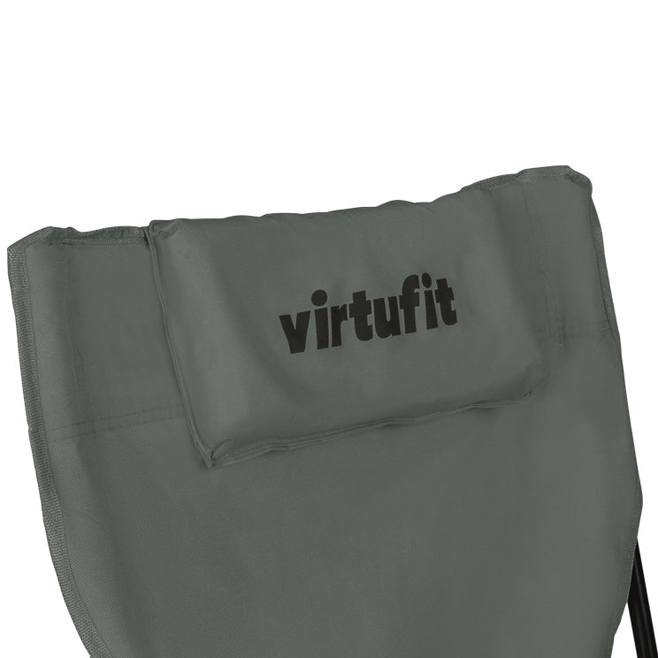 VirtuFit Campingstoel opvouwbaar met voetsteun - Strandstoel - Grijs