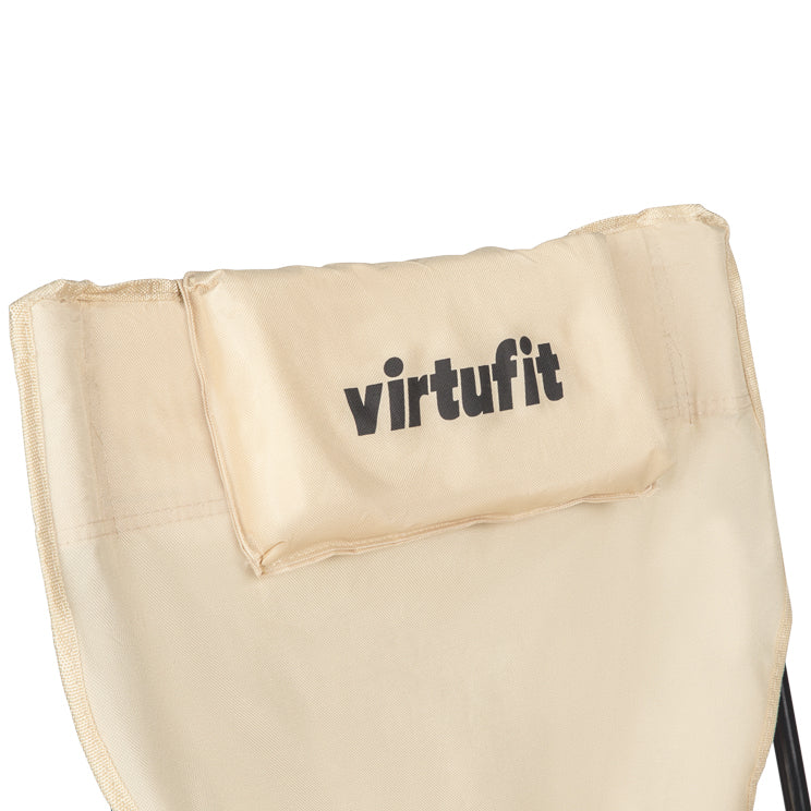 VirtuFit Campingstoel opvouwbaar met voetsteun - Strandstoel  - Beige