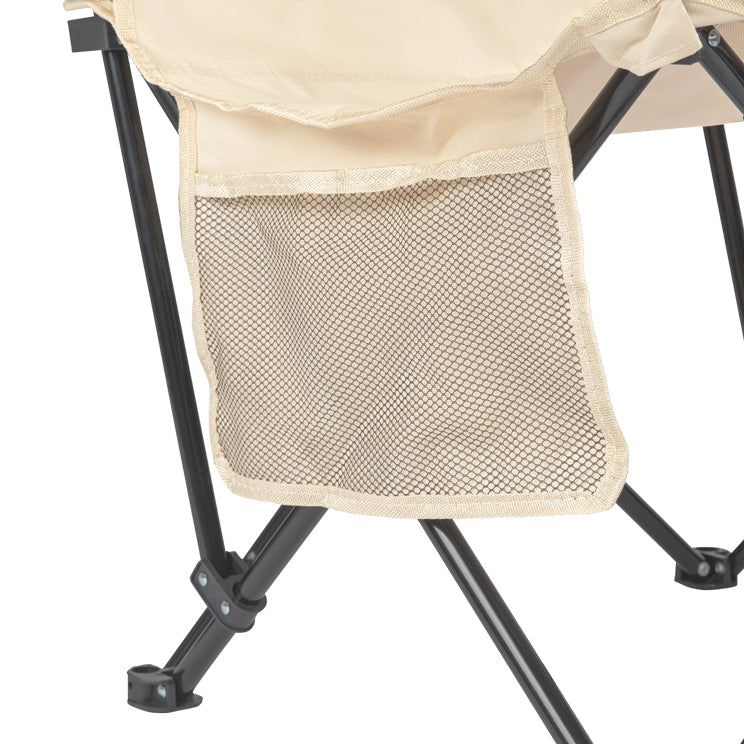 VirtuFit Campingstoel opvouwbaar met voetsteun - Strandstoel - Beige - Set van 2