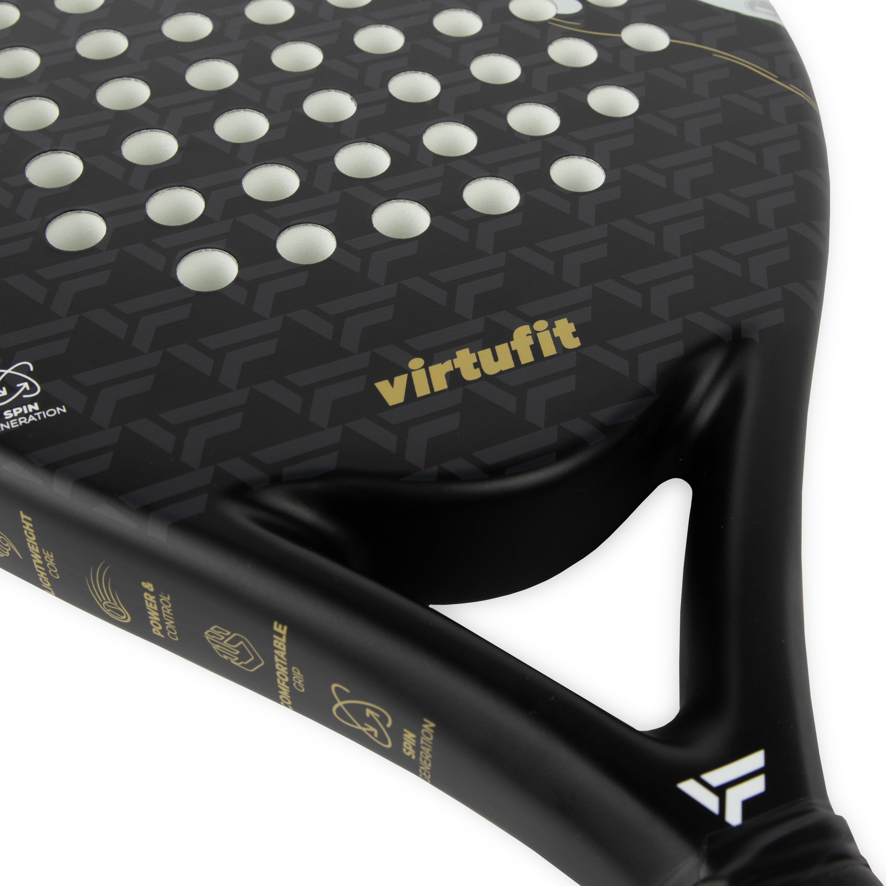 VirtuFit Precision Pro Padel Racket - Zwart - Goud