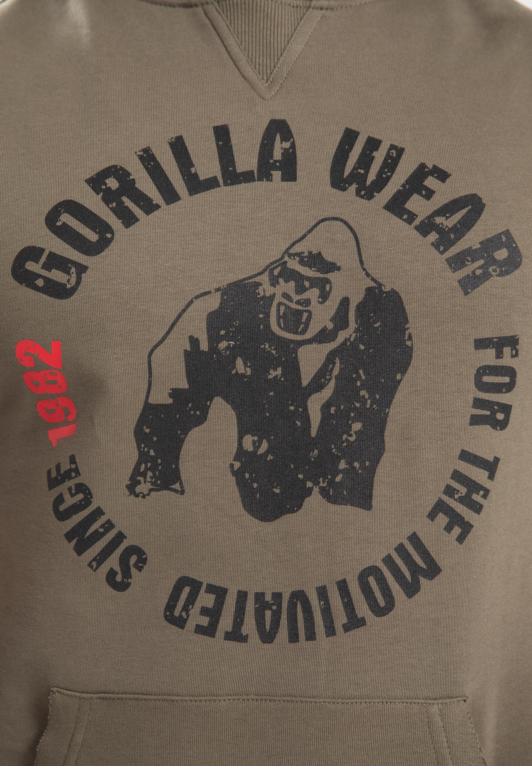 Gorilla Wear Marshall Mouwloze Hoodie - Legergroen