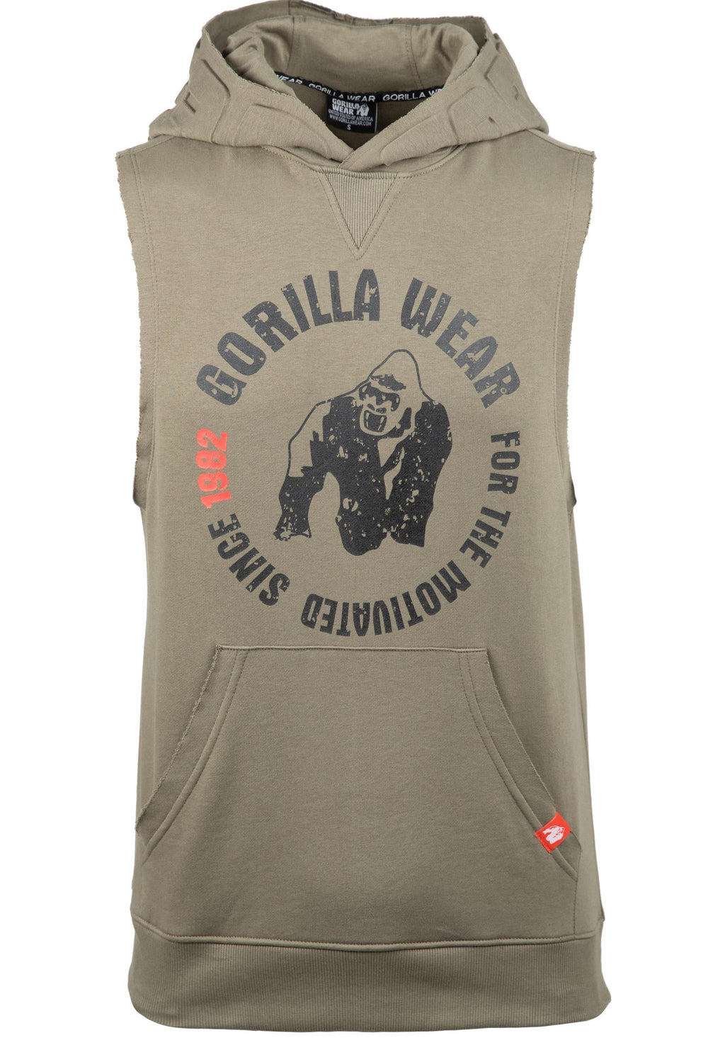 Gorilla Wear Marshall Mouwloze Hoodie - Legergroen