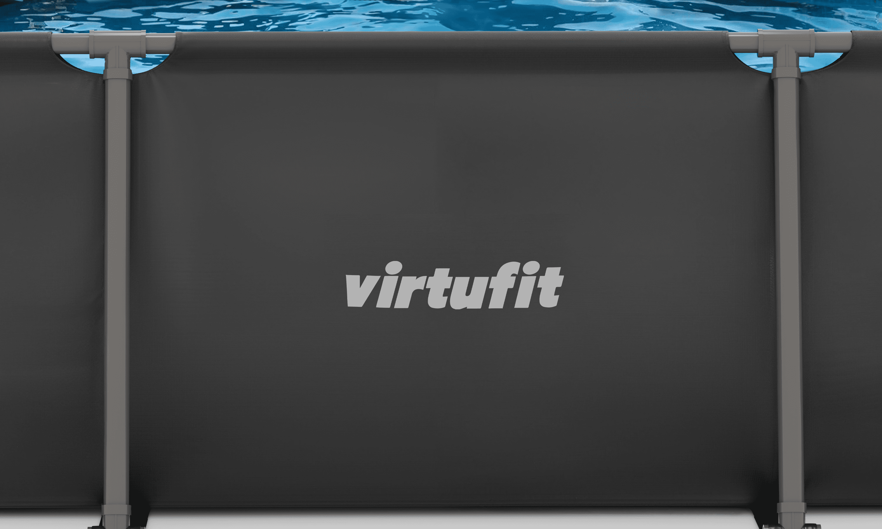 VirtuFit Rechthoekig Zwembad - 300 x 210 x 66 cm - Compleet Pakket - Antraciet