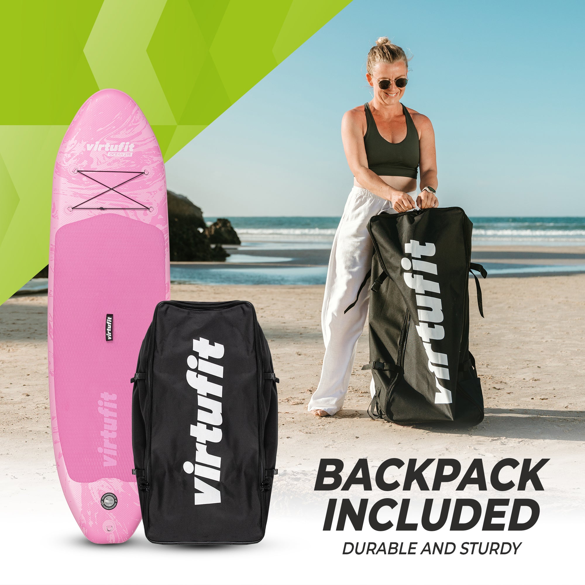VirtuFit Supboard Cruiser 305 - Sand Beige - Met Kajak zitje, accessoires en draagtas - Tweedekans
