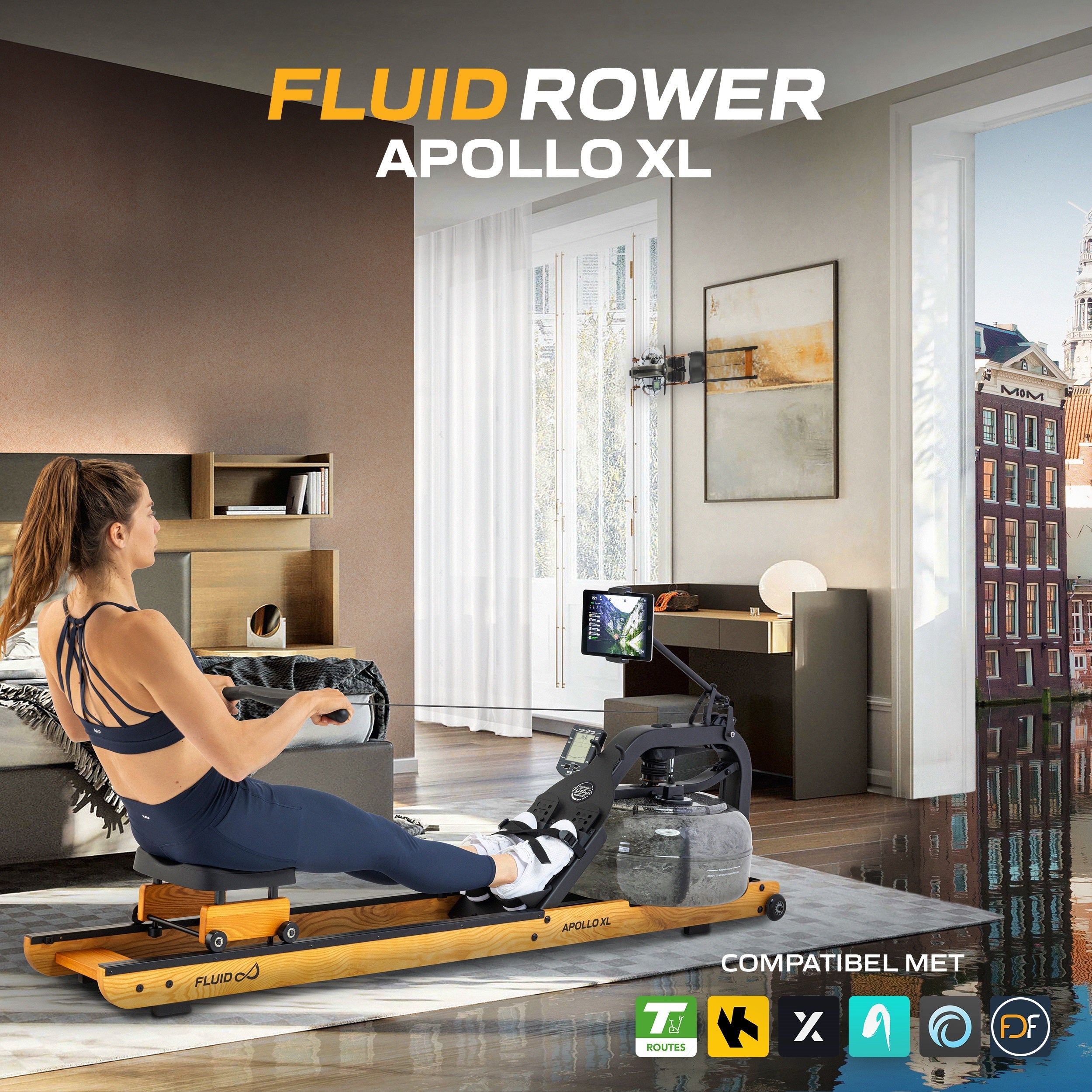 Fluid Rower Roeitrainer Apollo XL - Beuken