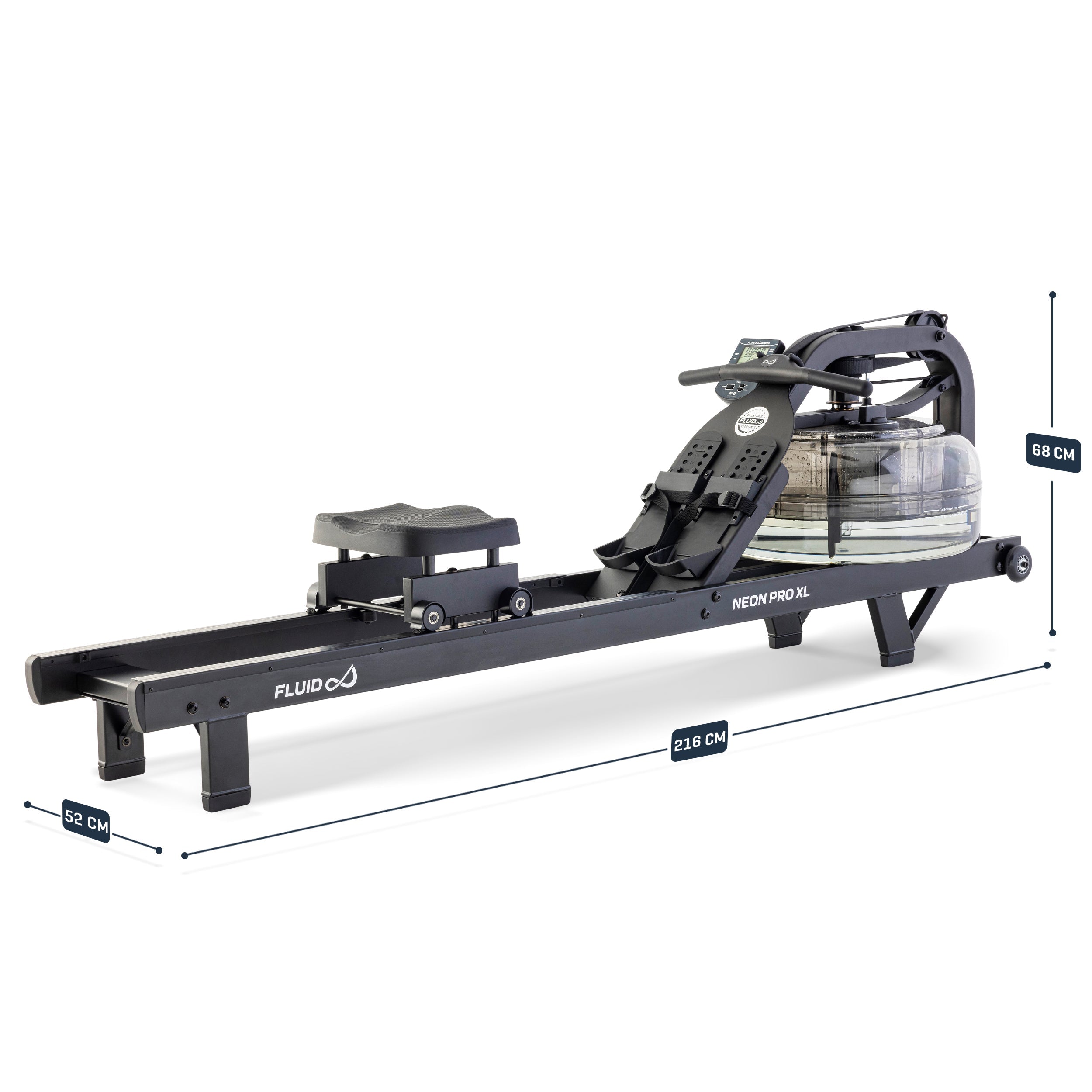 Fluid Rower Neon Pro XL Roeitrainer - Mat Zwart