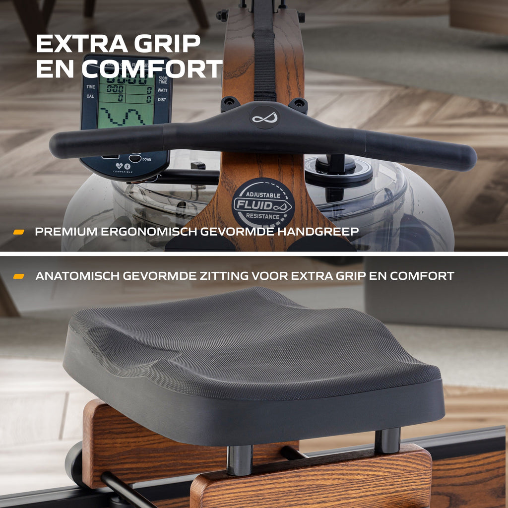Fluid Rower Viking 3 XL Roeitrainer - Walnoot