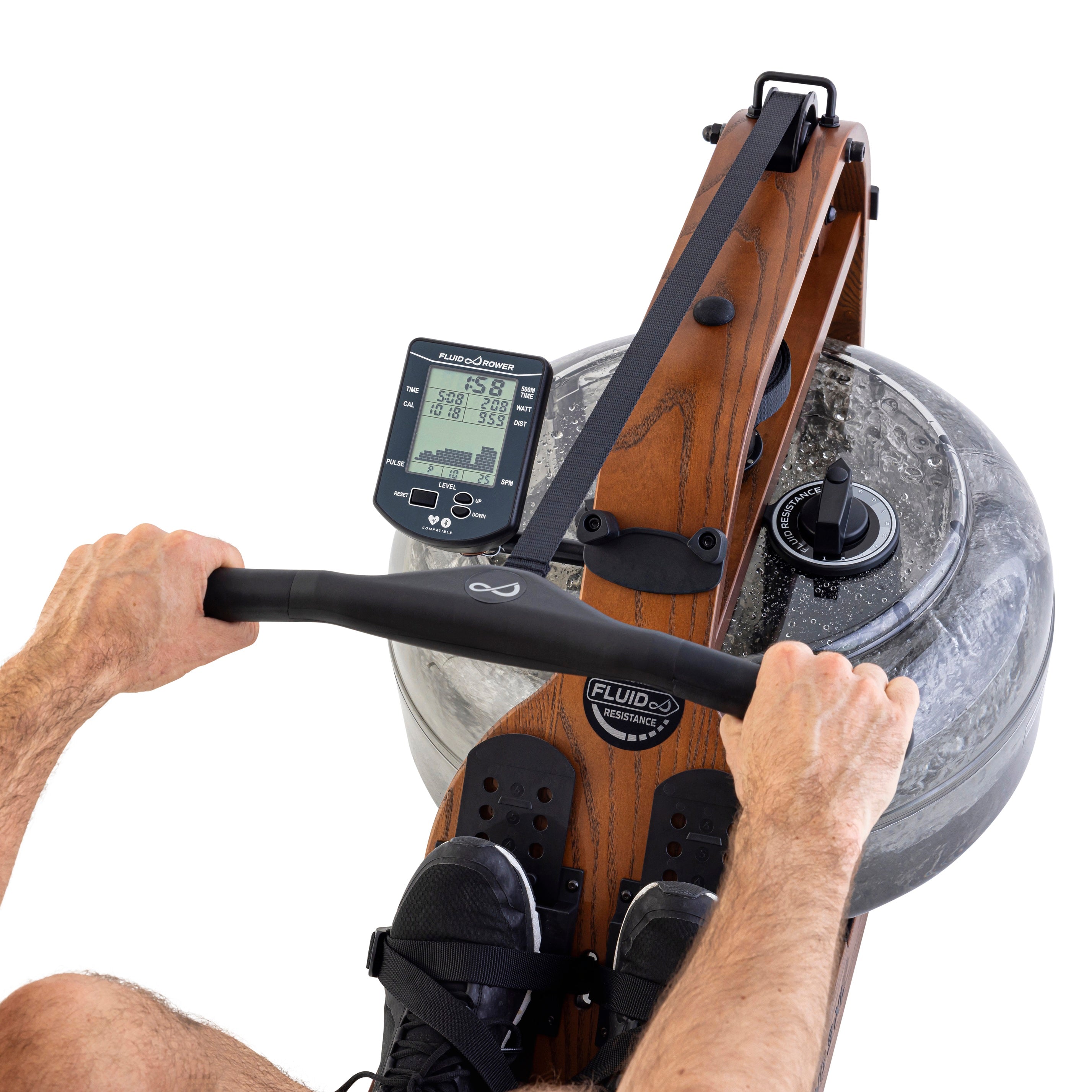 Fluid Rower Viking 3 XL Roeitrainer - Walnoot