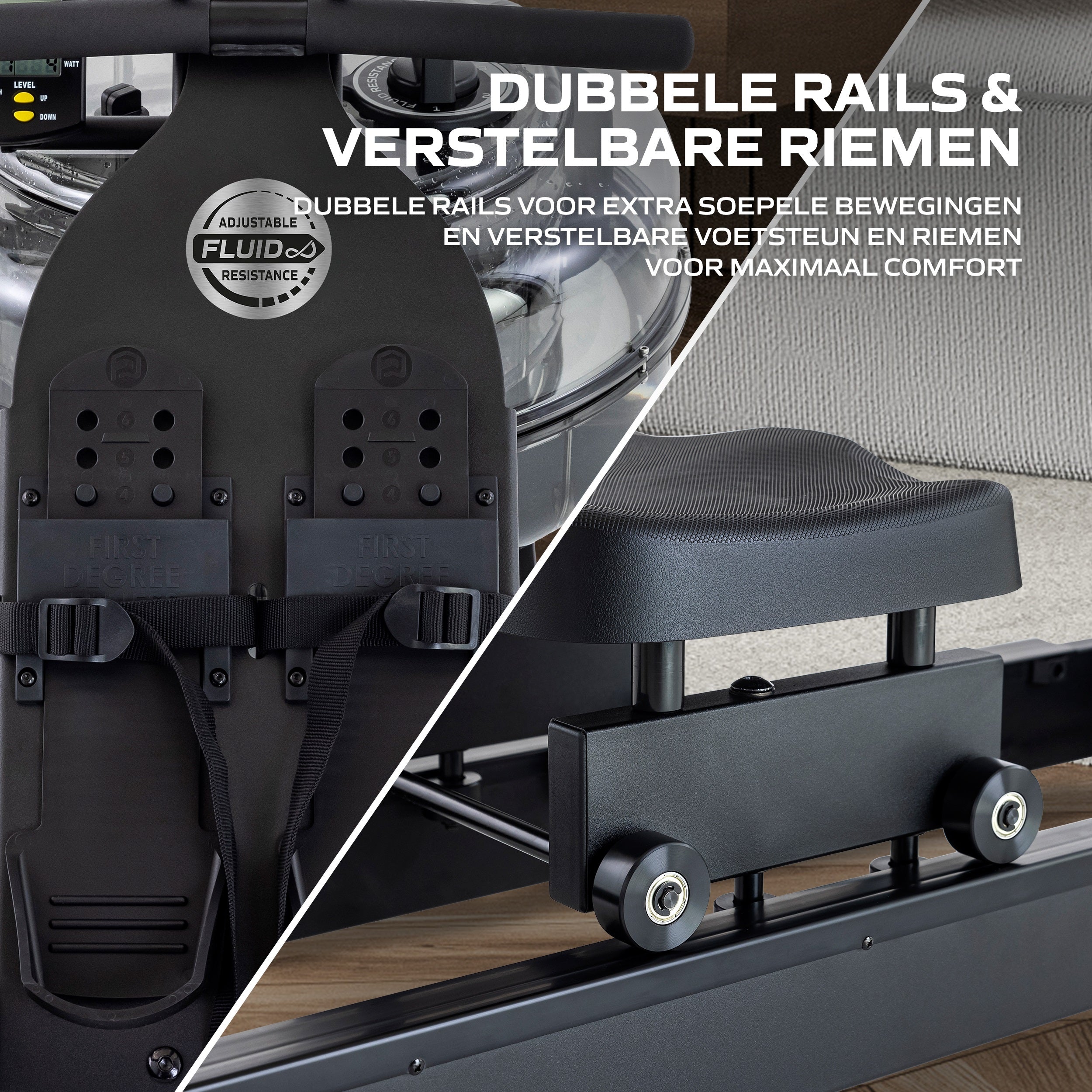 Fluid Rower Neon Rower Plus Roeitrainer - Zwart