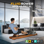 Fluid Rower Apollo Pro XL Roeitrainer - Donker Eiken