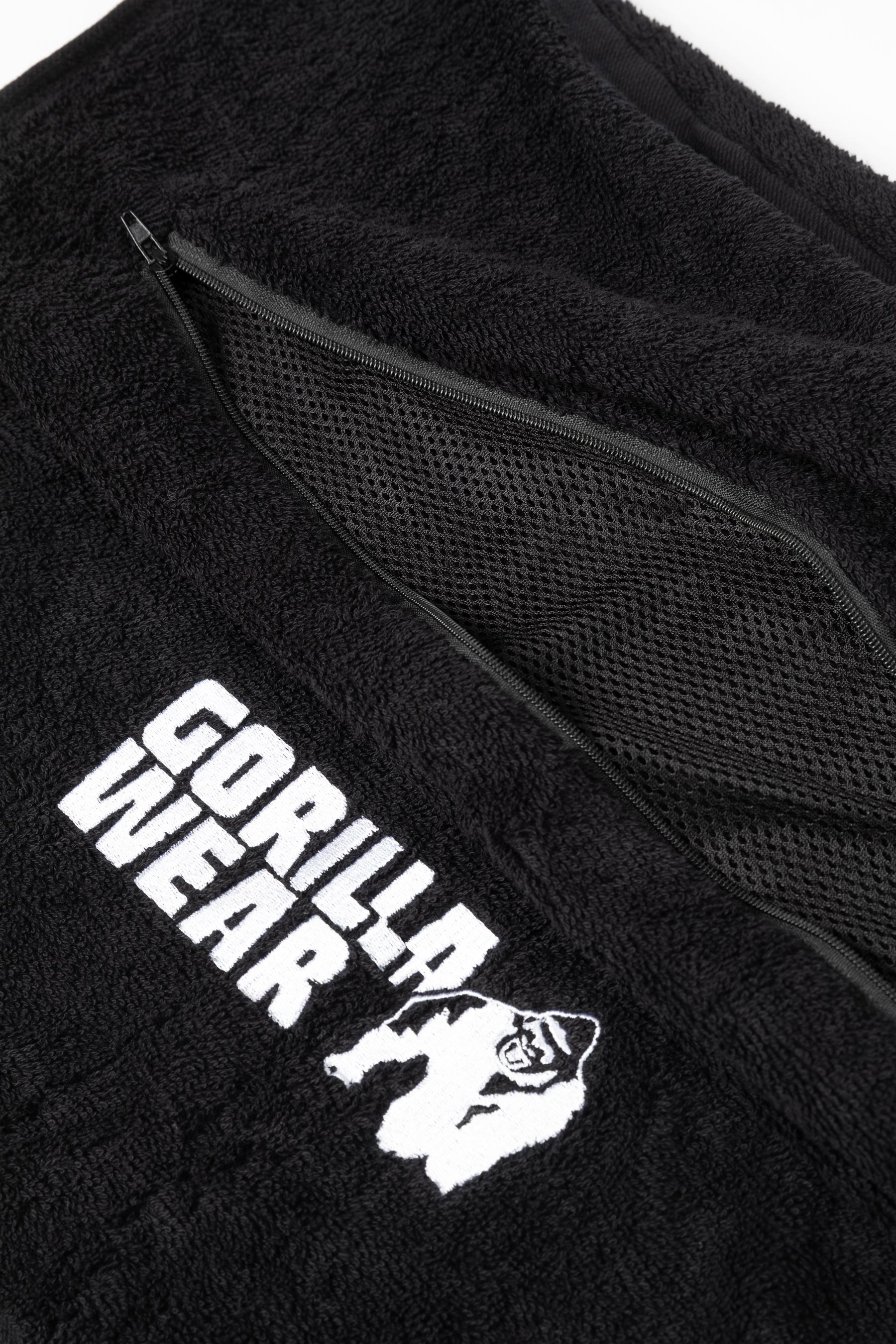 Gorilla Wear Zip Pocket Handdoek - Zwart