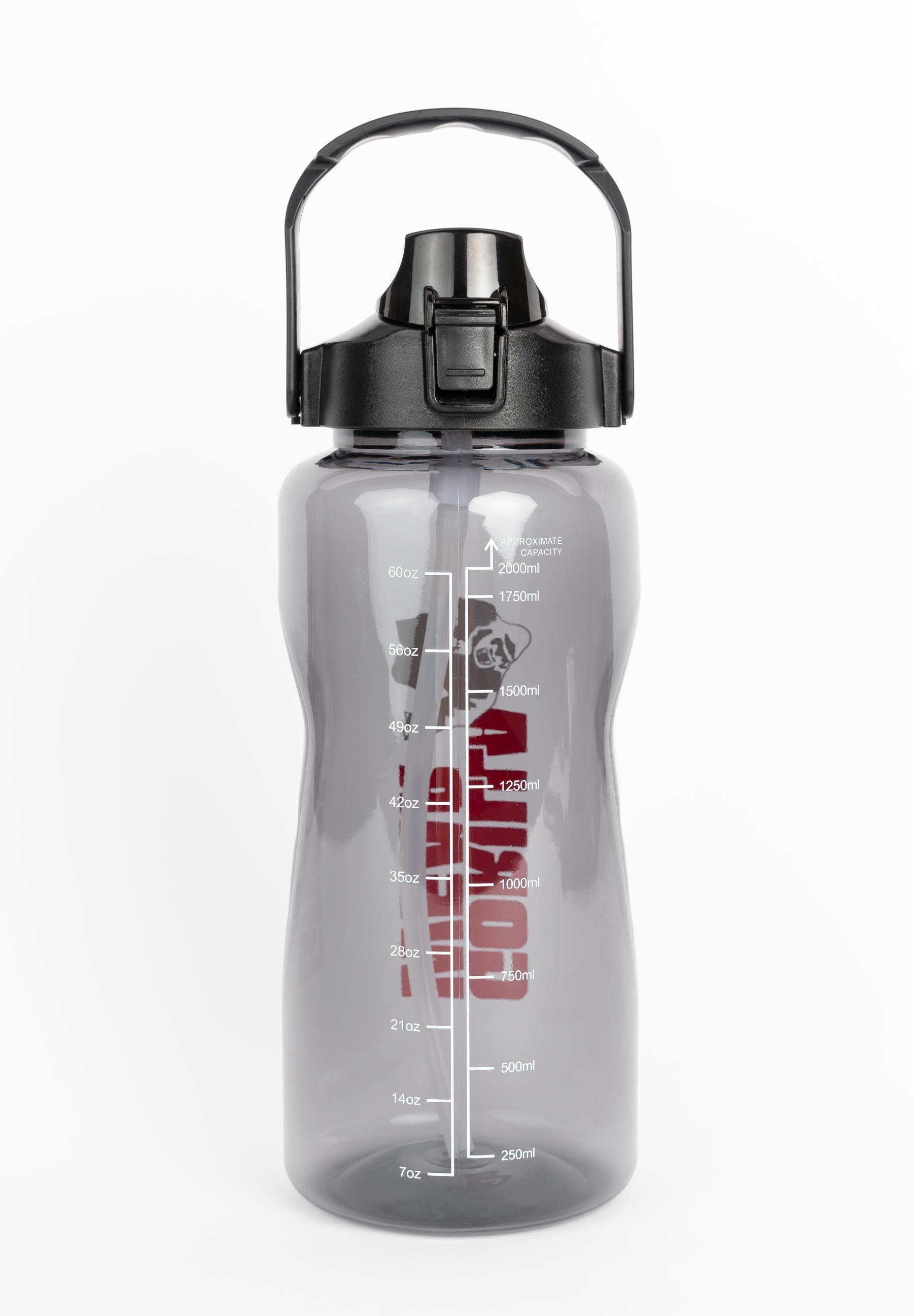 Gorilla Wear Waterfles met Sleeve - Zwart - 2 L