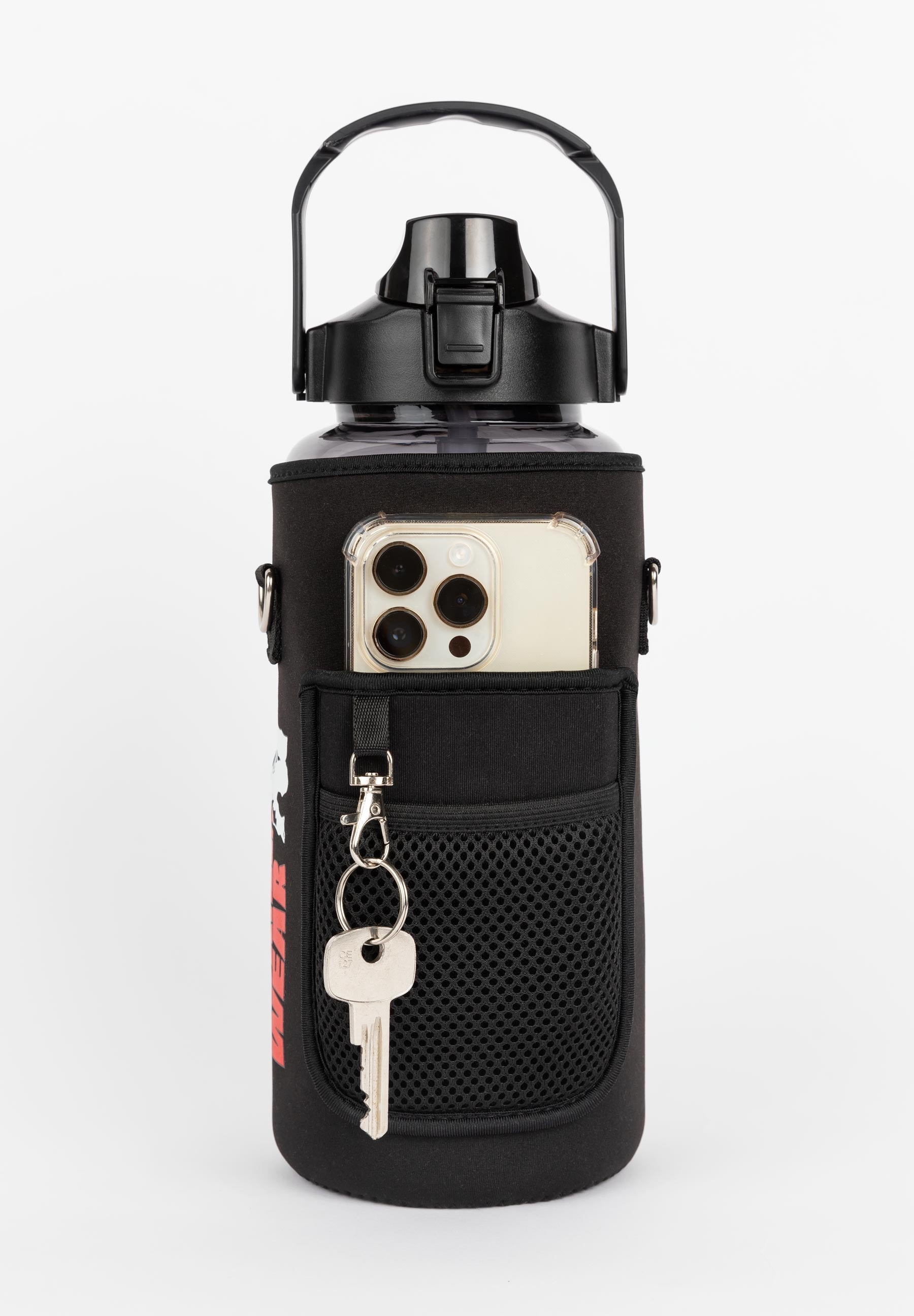 Gorilla Wear Waterfles met Sleeve - Zwart - 2 L