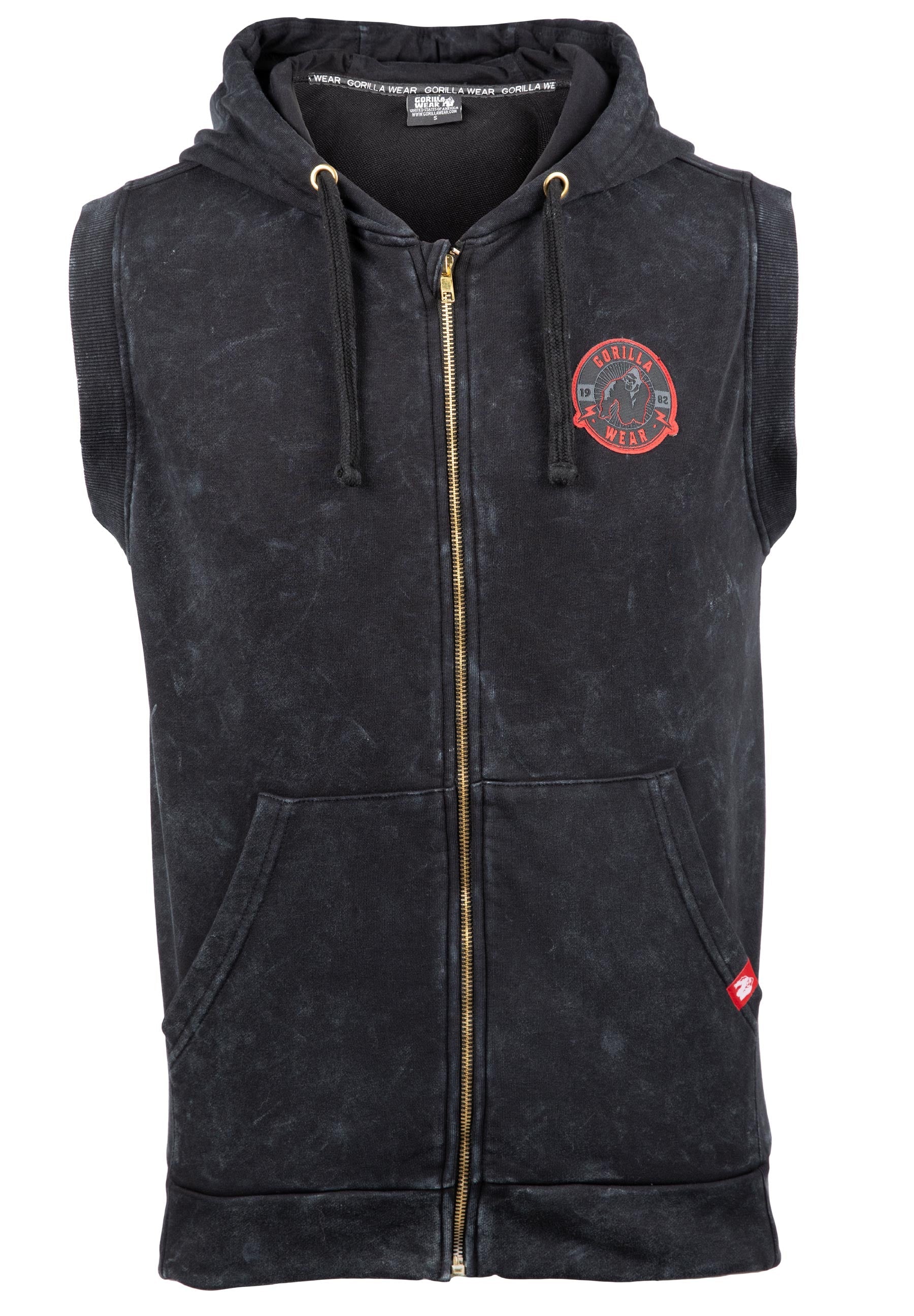 Gorilla Wear Silverdale Mouwloos Vest met Capuchon - Zwart