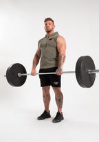 Gorilla Wear Silverdale Mouwloos Vest met Capuchon - Legergroen