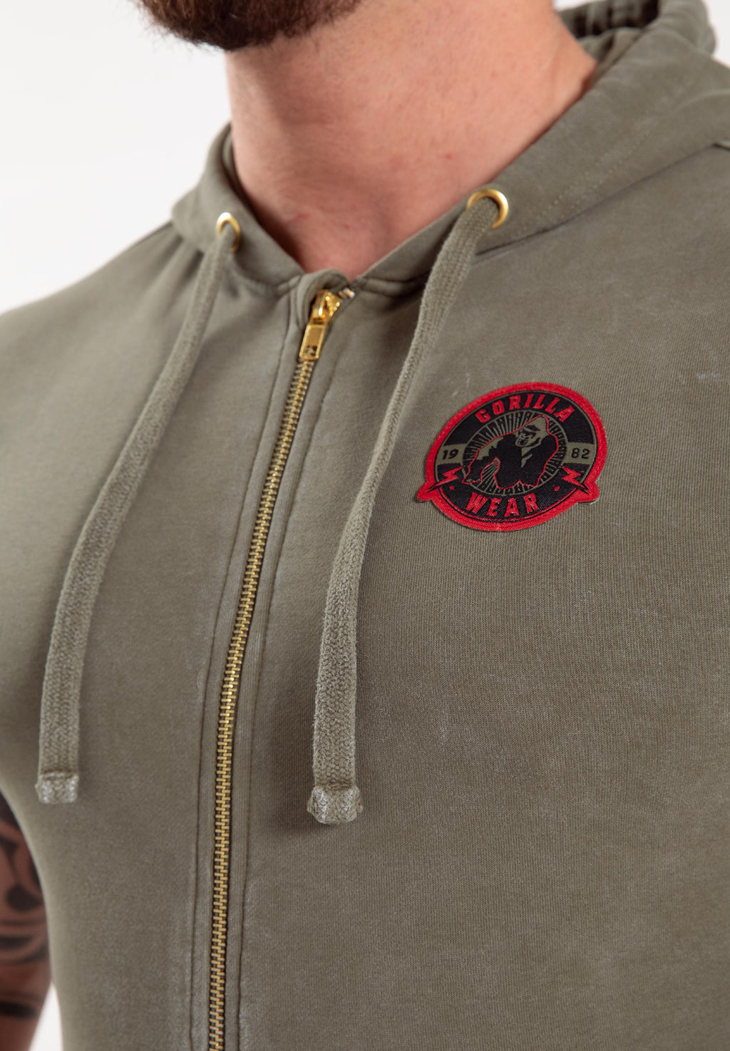 Gorilla Wear Silverdale Mouwloos Vest met Capuchon - Legergroen