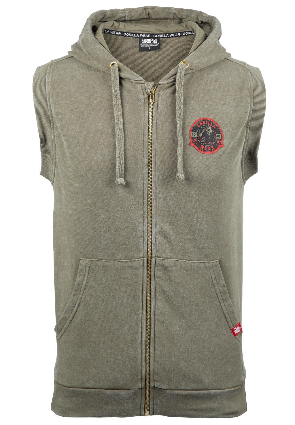 Gorilla Wear Silverdale Mouwloos Vest met Capuchon - Legergroen