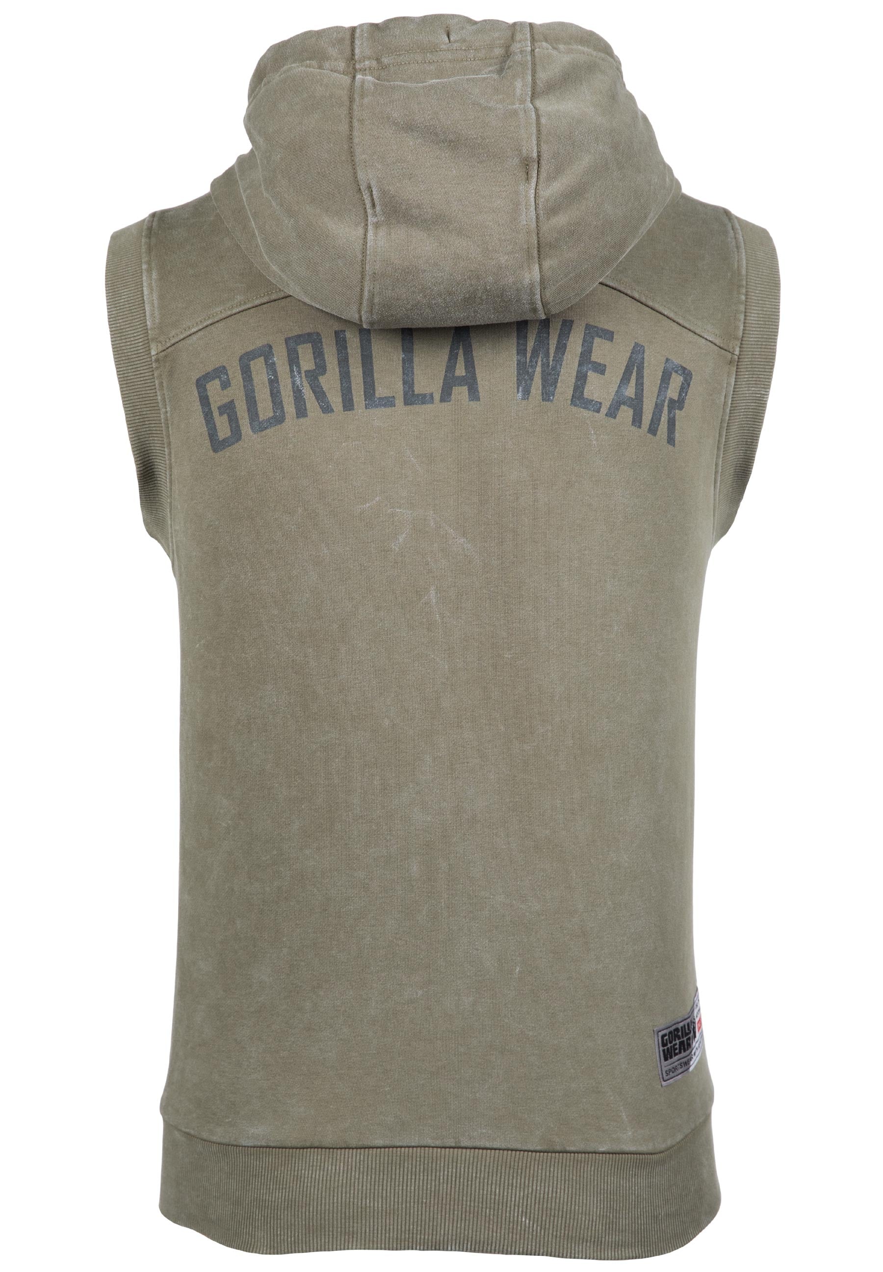 Gorilla Wear Silverdale Mouwloos Vest met Capuchon - Legergroen