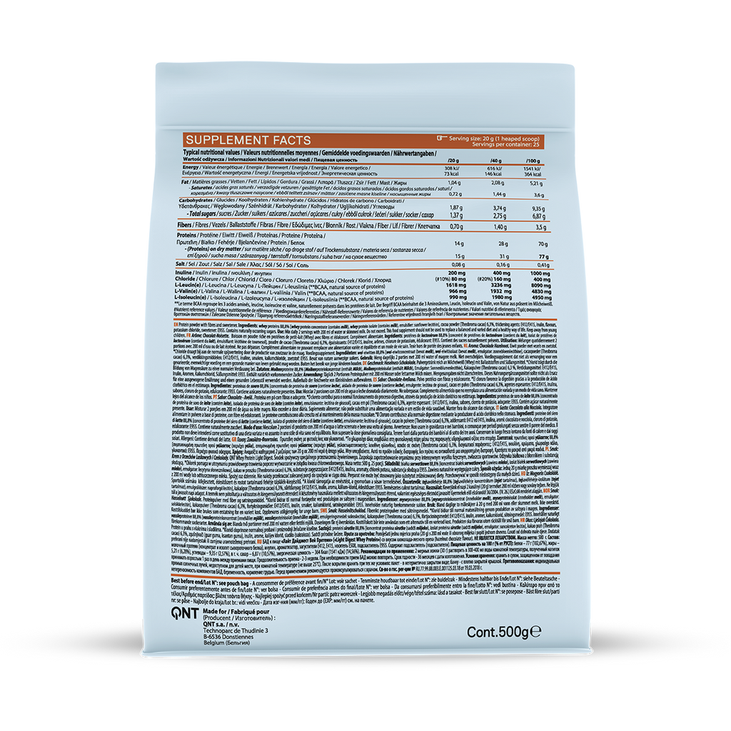 QNT Light Digest Whey Protein - Eiwit Poeder - 500 gram - Hazelnut Chocolate