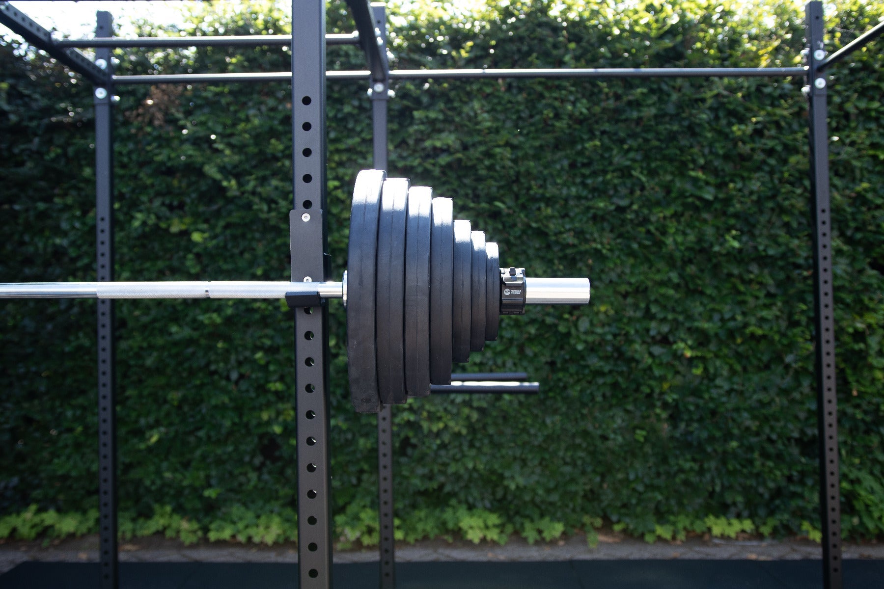 Muscle Power Olympische Halterschijf met Handgrepen - Rubber - 15 kg