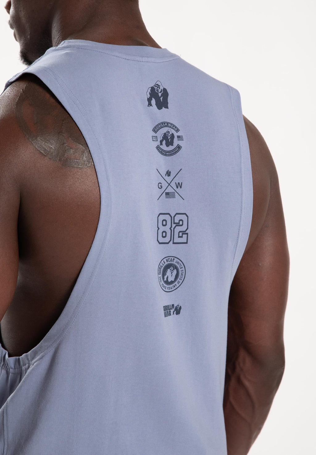 Gorilla Wear Lopez Drop Armhole Tank Top - Stonewash Blauw