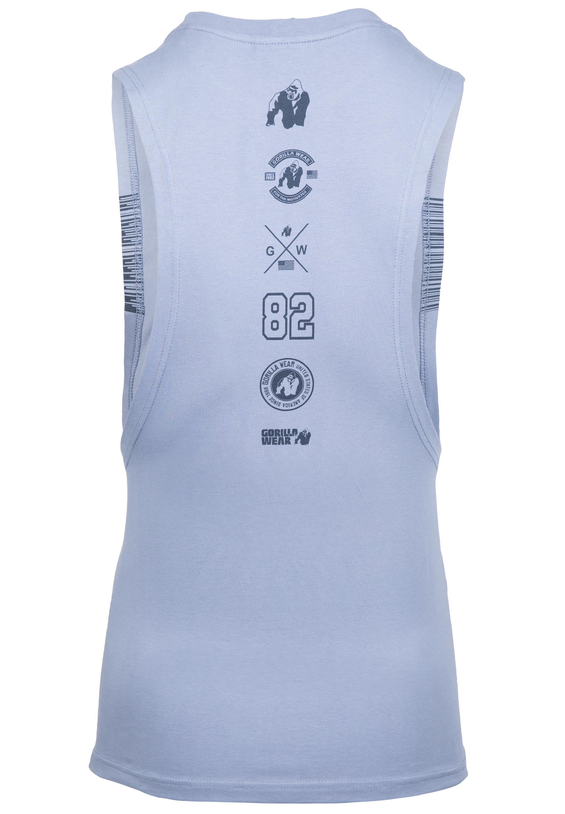Gorilla Wear Lopez Drop Armhole Tank Top - Stonewash Blauw