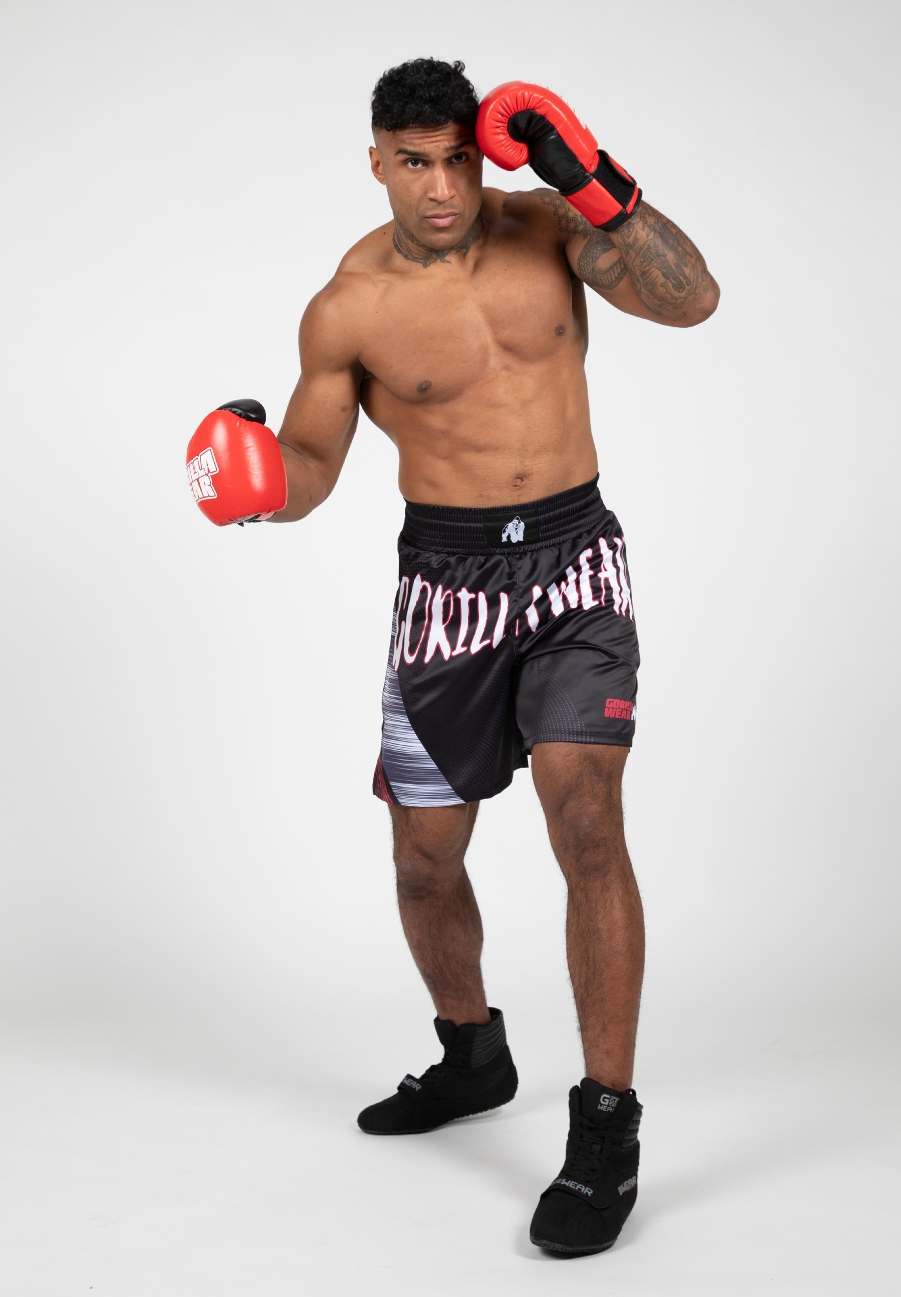 Gorilla Wear Clayton Boxing Shorts - Zwart/Rood