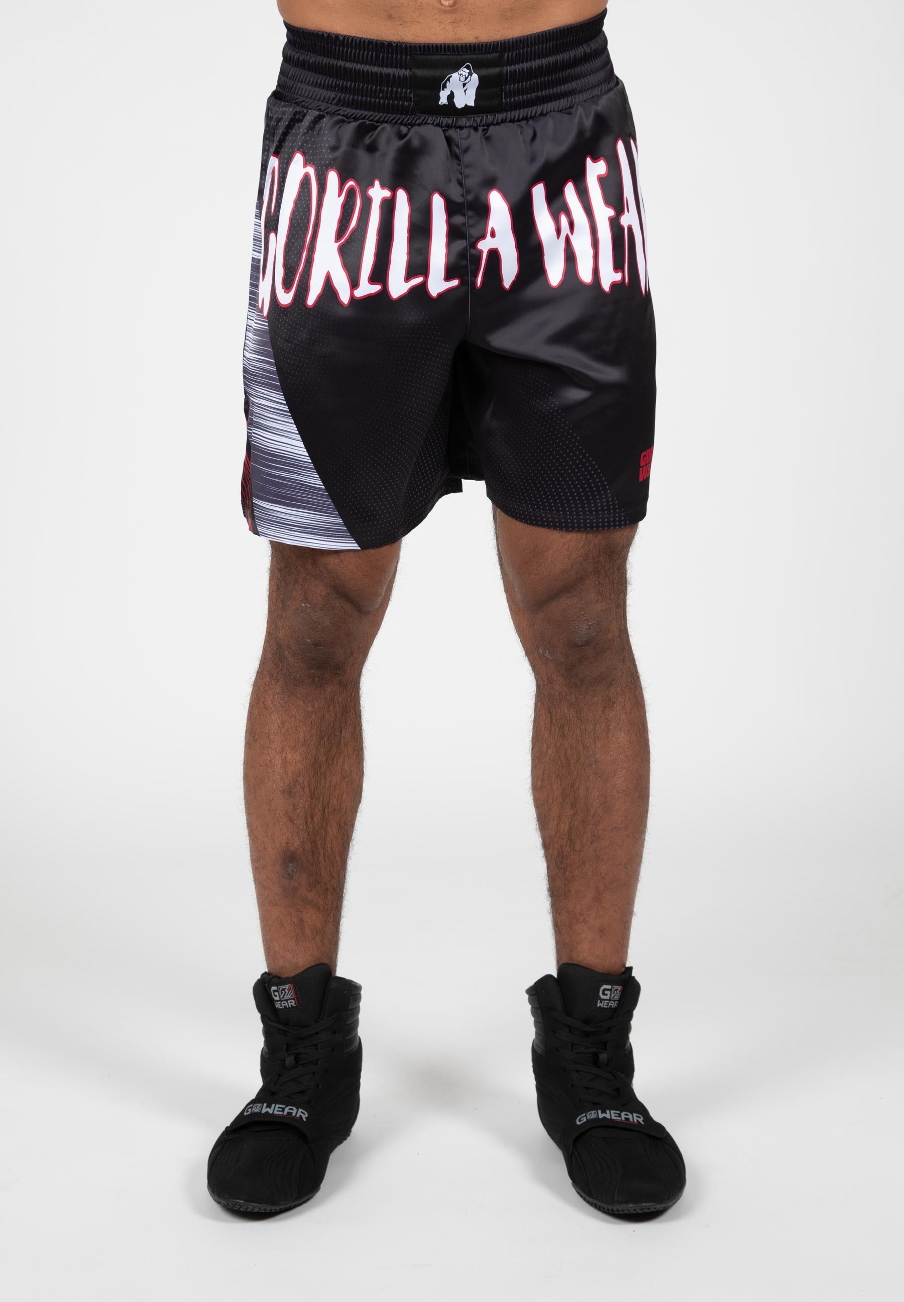 Gorilla Wear Clayton Boxing Shorts - Zwart/Rood