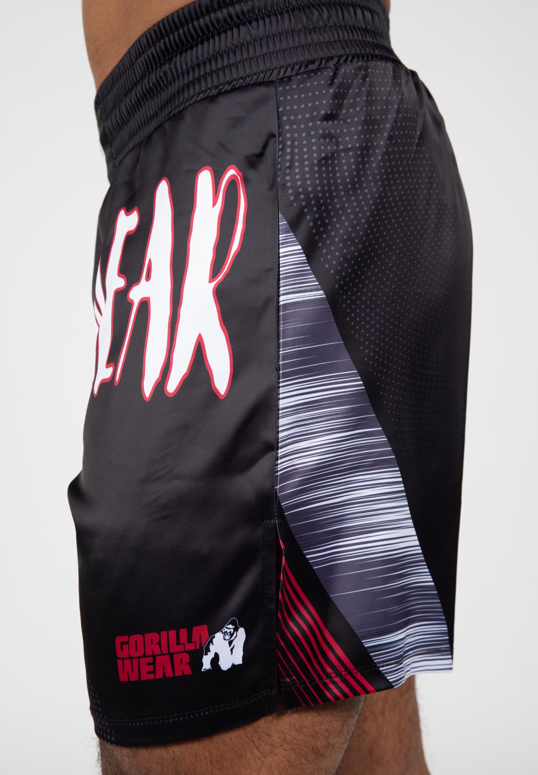 Gorilla Wear Clayton Boxing Shorts - Zwart/Rood