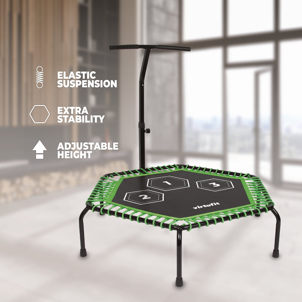 VirtuFit Fitness Trampoline Pro met Handvat - Zwart - 127 cm - Tweedekans