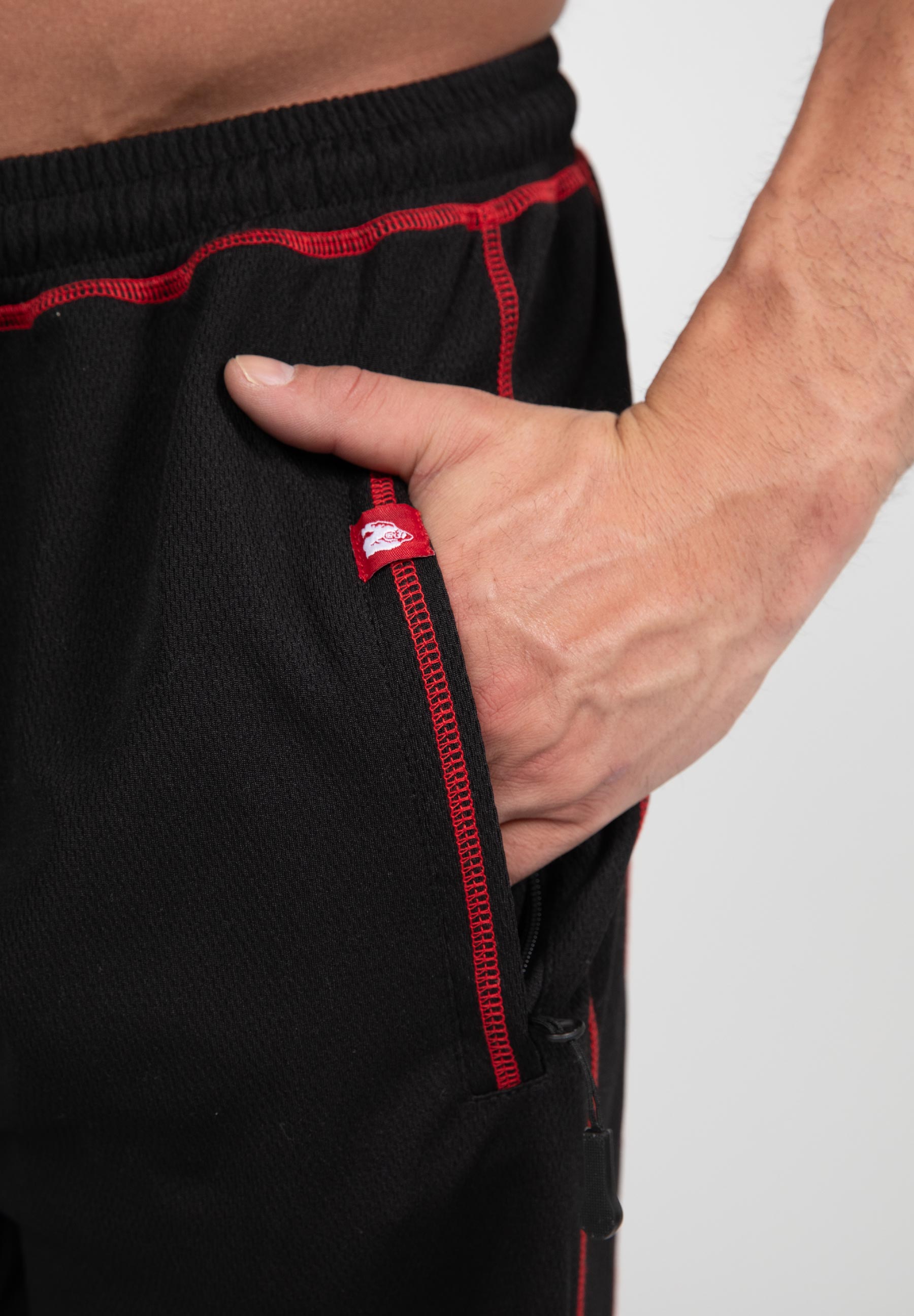 Gorilla Wear Marlow Mesh Pants - Zwart/Rood