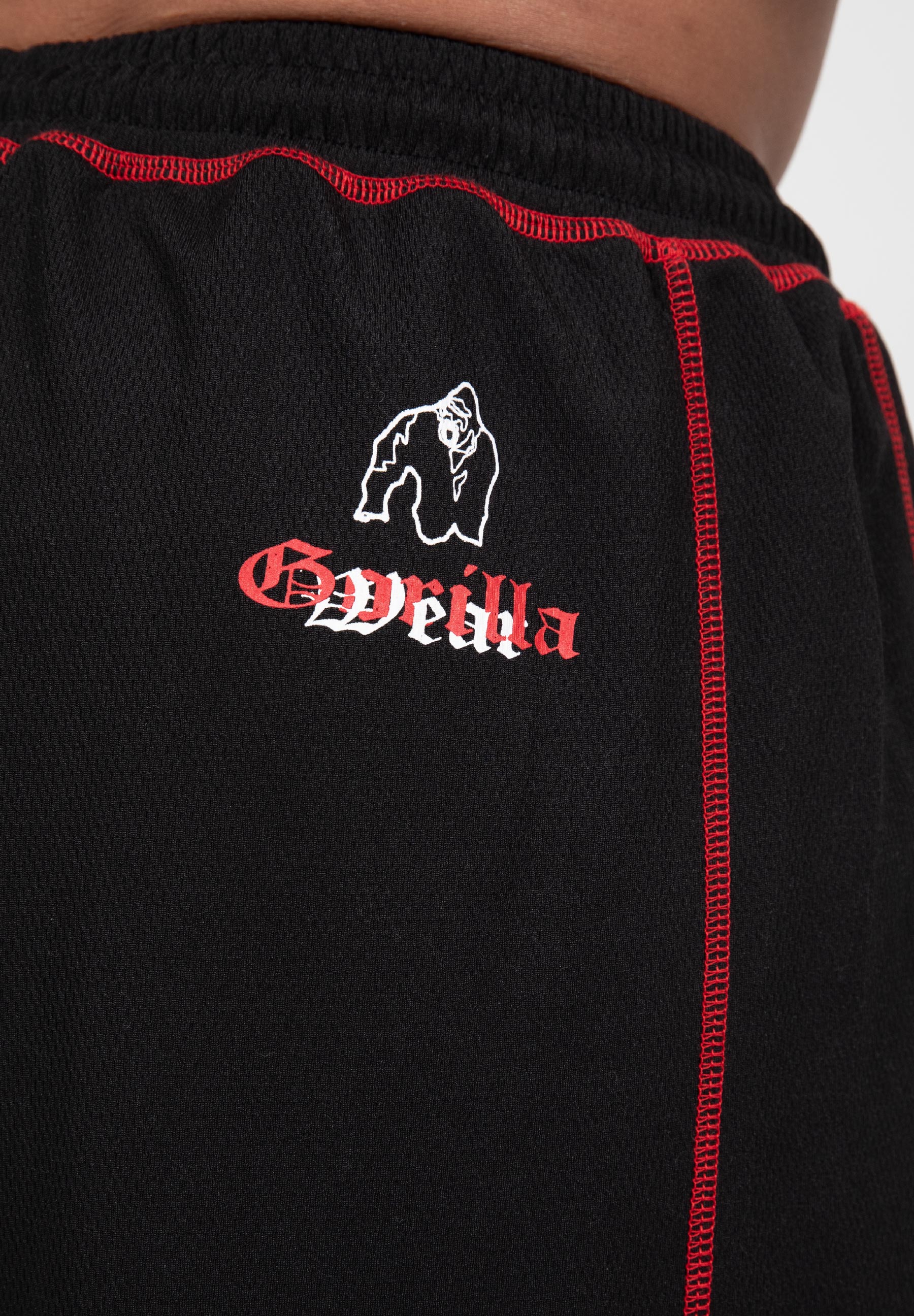 Gorilla Wear Marlow Mesh Pants - Zwart/Rood