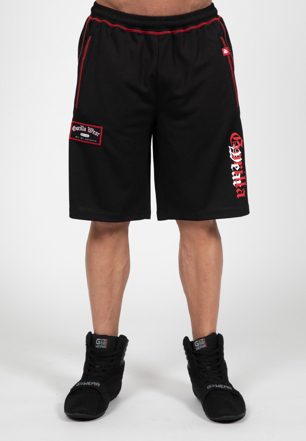Gorilla Wear Marlow Mesh Shorts - Zwart/Rood