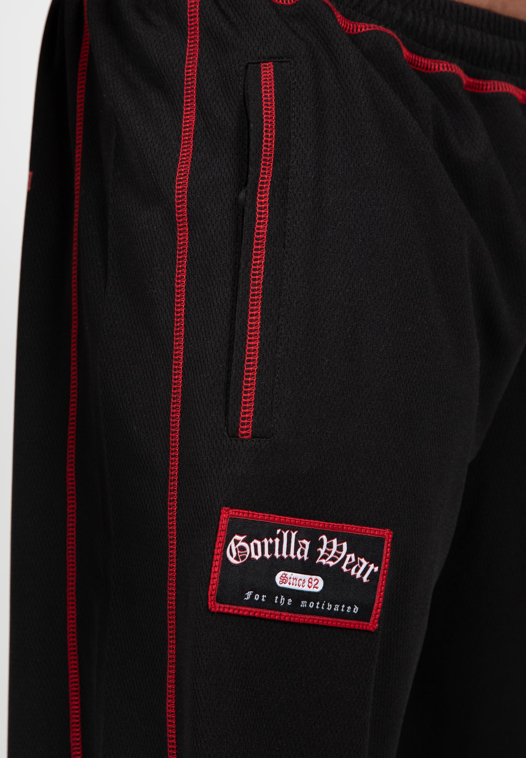 Gorilla Wear Marlow Mesh Shorts - Zwart/Rood
