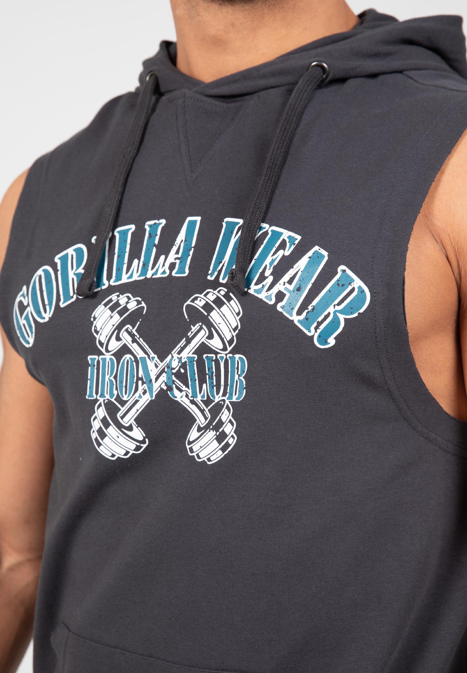 Gorilla Wear Chico Mouwloos T-shirt met Capuchon - Donkergrijs