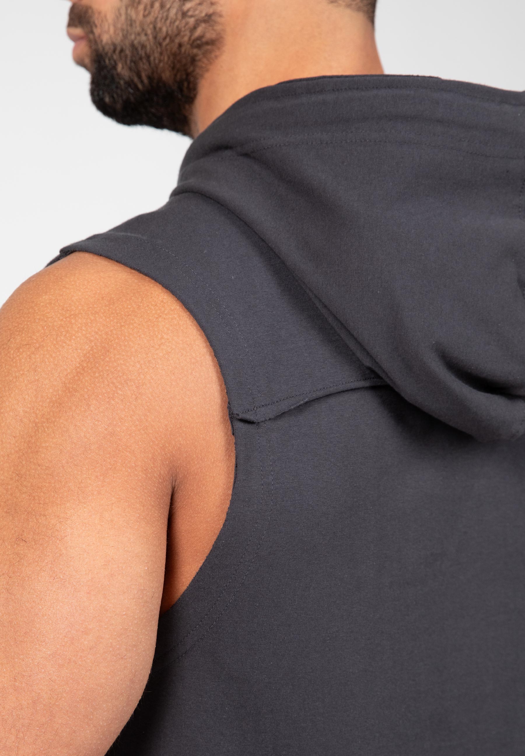 Gorilla Wear Chico Mouwloos T-shirt met Capuchon - Donkergrijs
