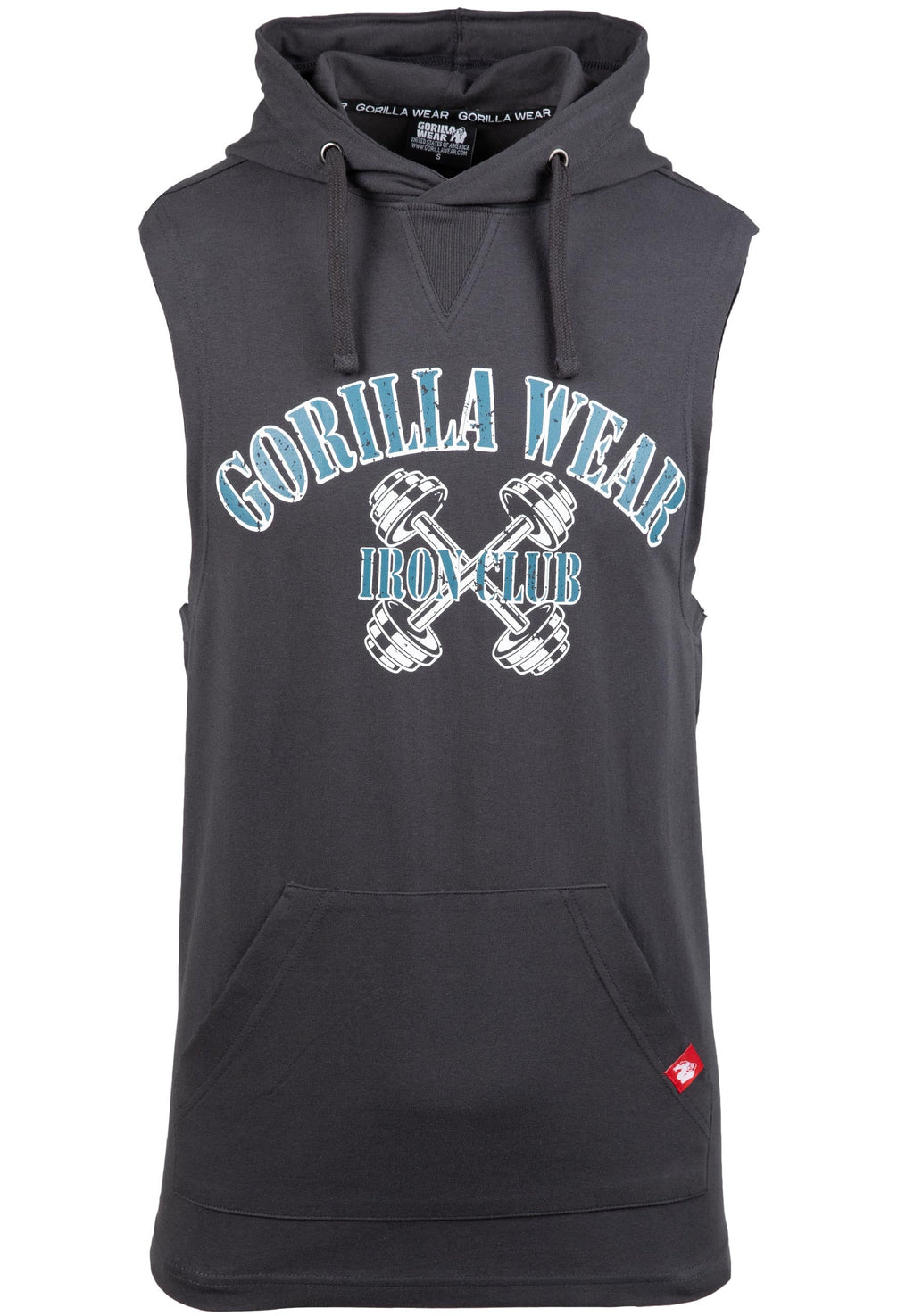 Gorilla Wear Chico Mouwloos T-shirt met Capuchon - Donkergrijs