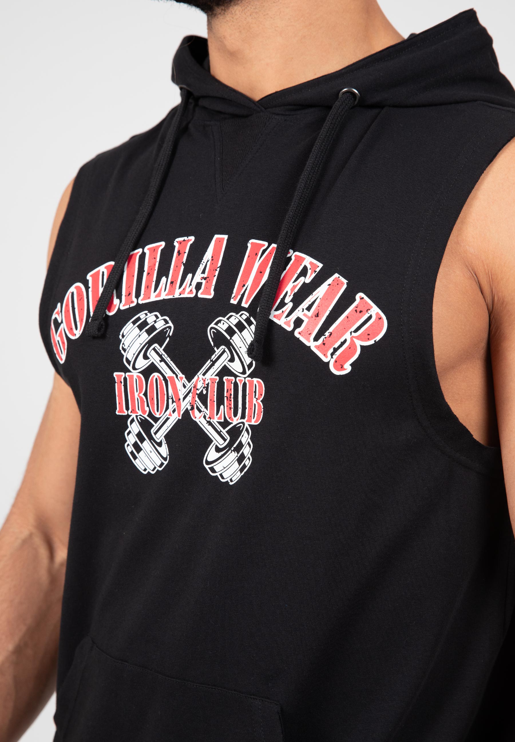 Gorilla Wear Chico Mouwloos T-shirt met Capuchon - Zwart